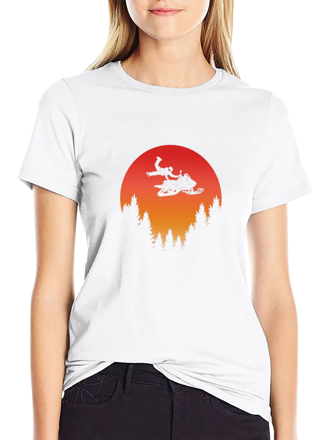 Snowmobile Sunset Graphic Tee