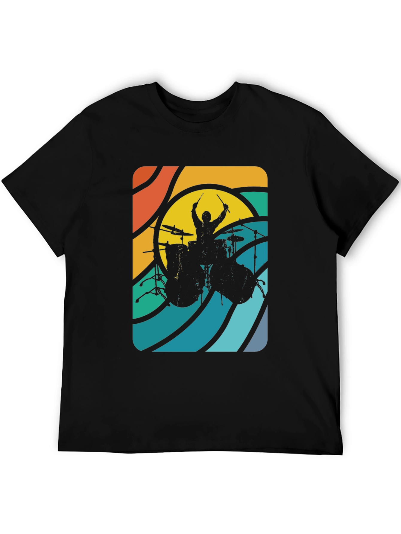 Retro Drummer Graphic Tee - Cool Musician T-Shirt