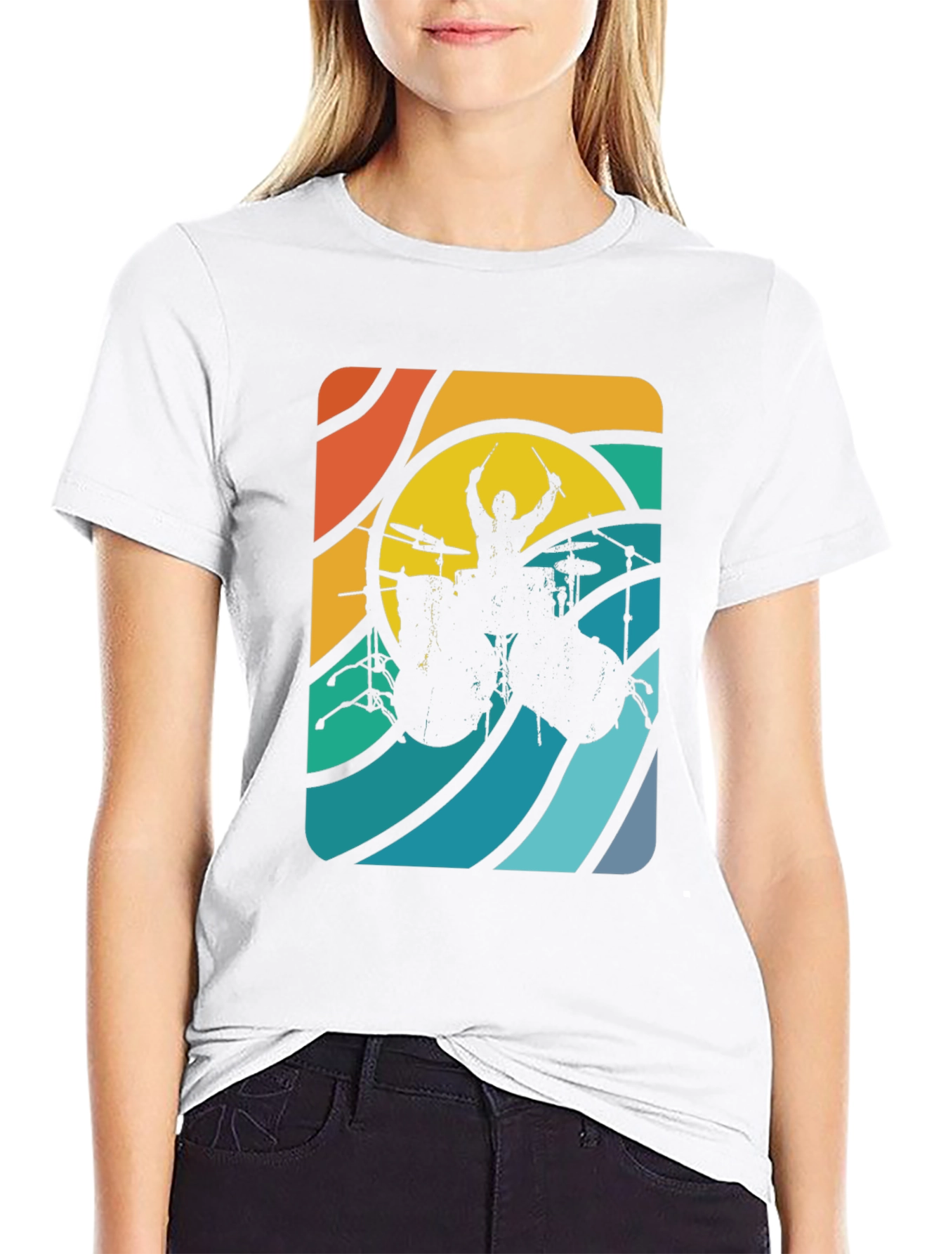 Retro Drummer Graphic Tee - Cool Musician T-Shirt