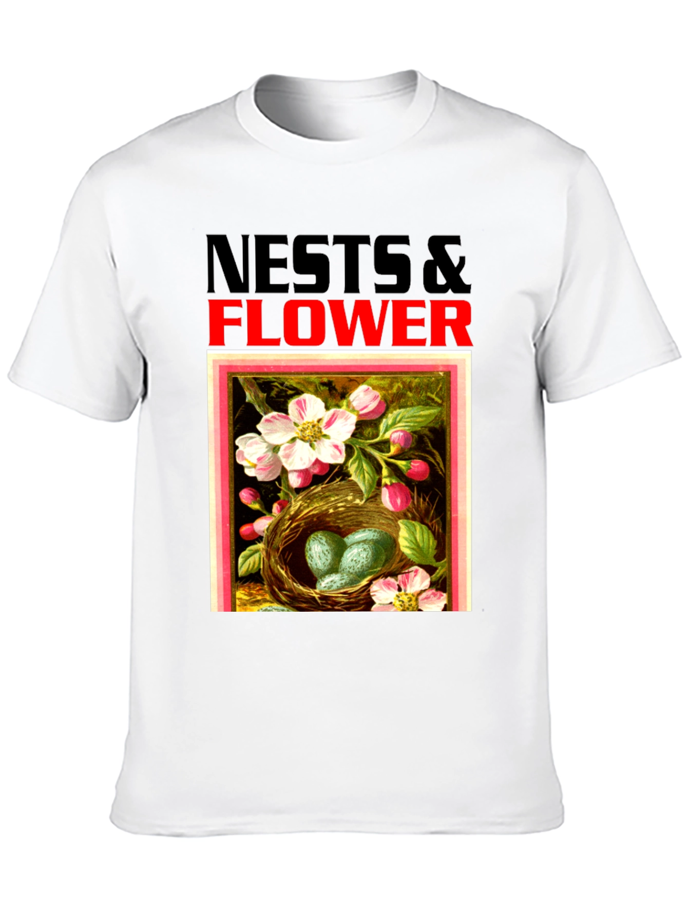 Nests & Flower Graphic T-Shirt