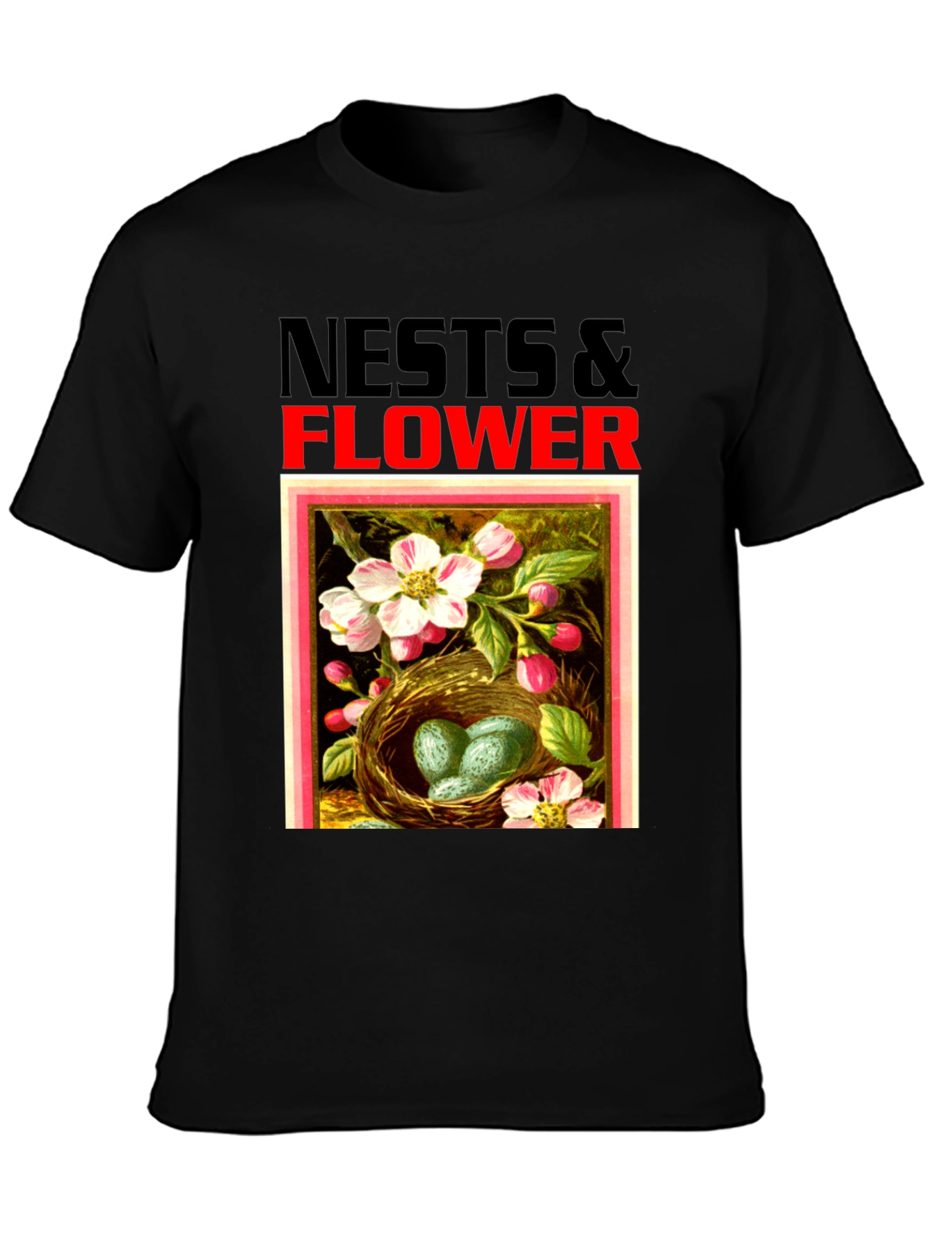 Nests & Flower Graphic T-Shirt