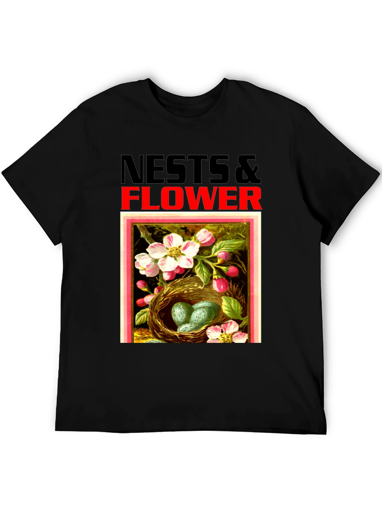 Nests & Flower Graphic T-Shirt