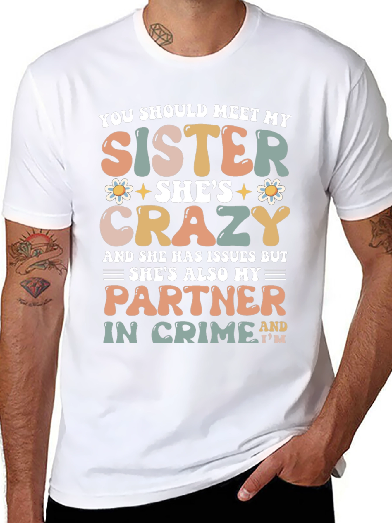 Crazy Sister Graphic Tee - Perfect Partner in Crime!