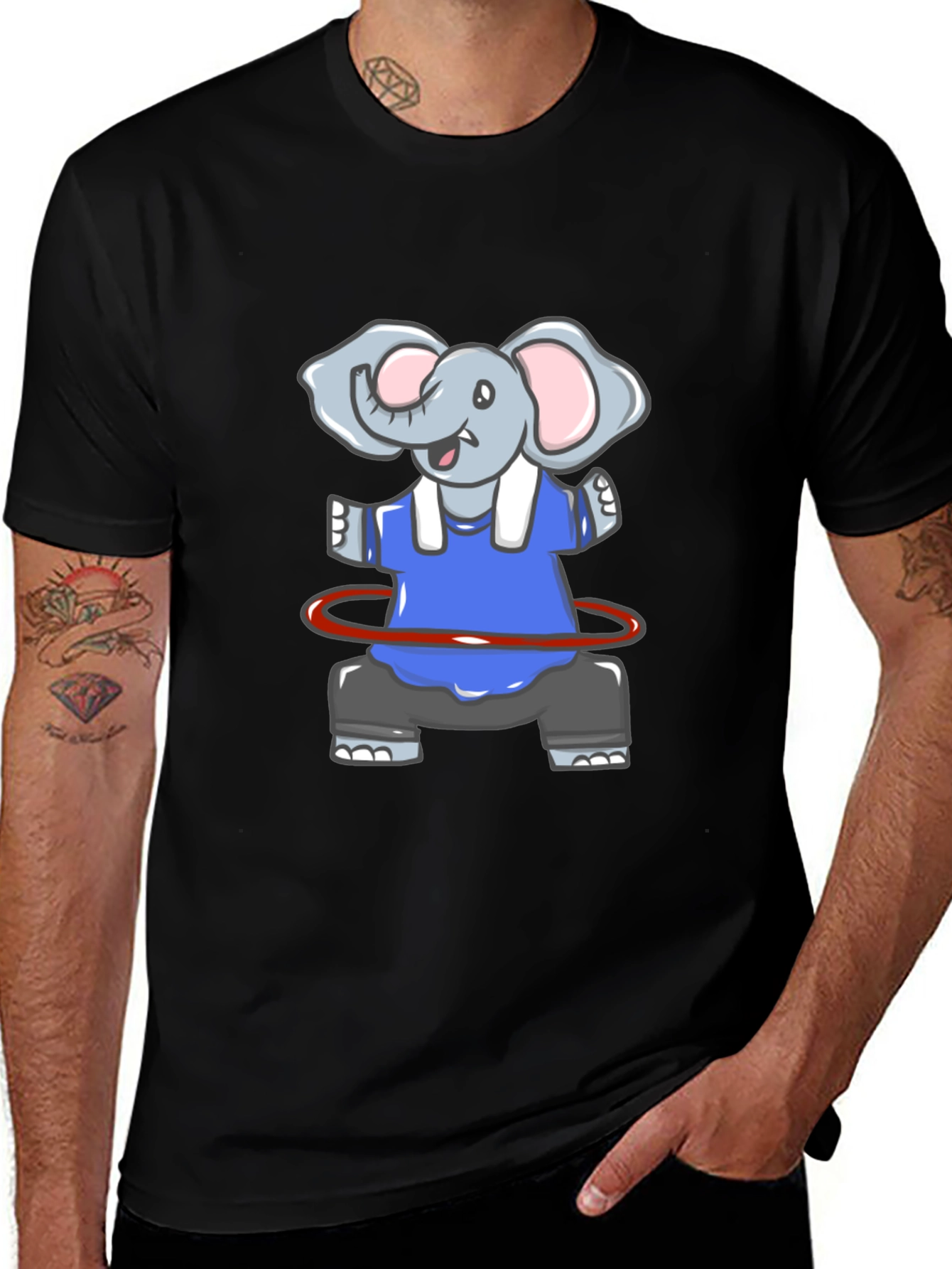 Cute Elephant Hula Hoop T-Shirt