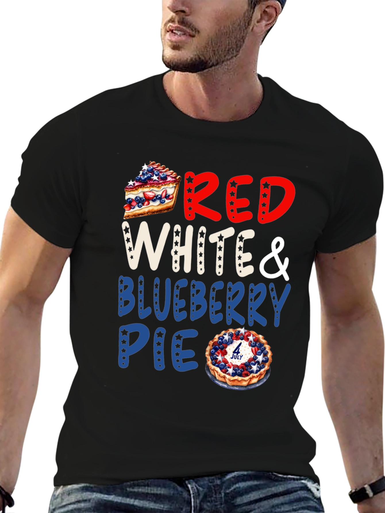 Red White & Blueberry Pie Patriotic T-Shirt