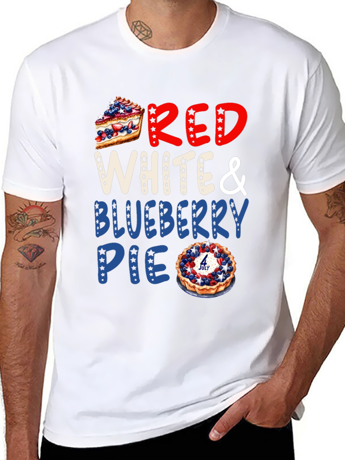 Red White & Blueberry Pie Patriotic T-Shirt