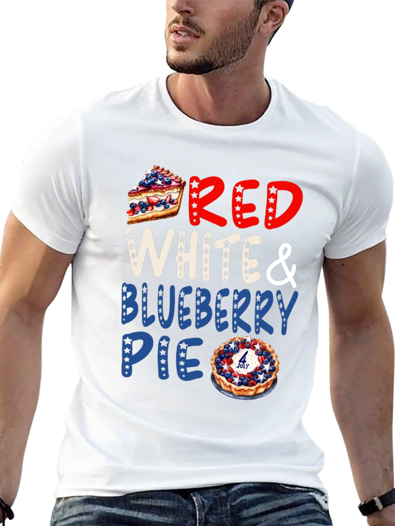 Red White & Blueberry Pie Patriotic T-Shirt