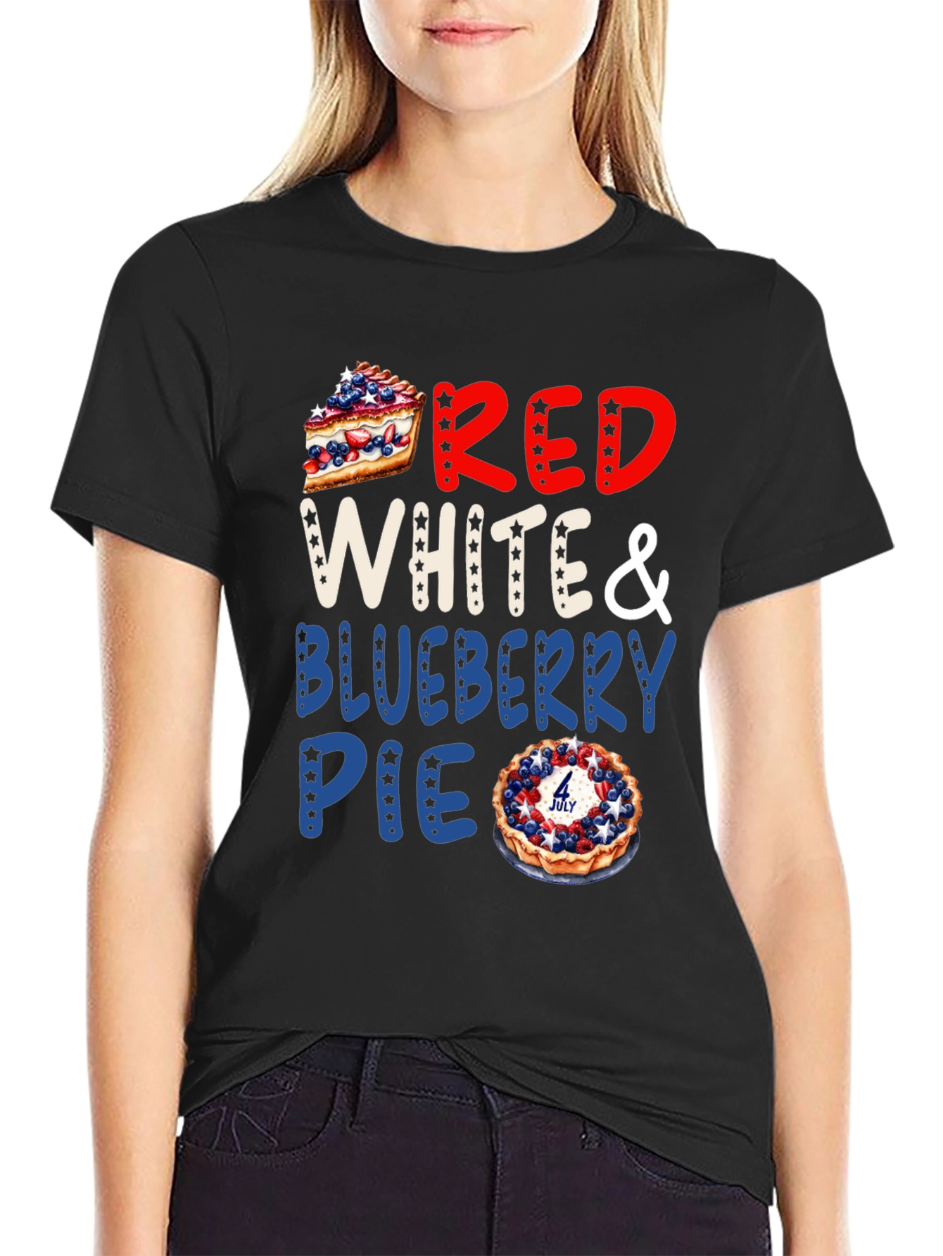 Red White & Blueberry Pie Patriotic T-Shirt
