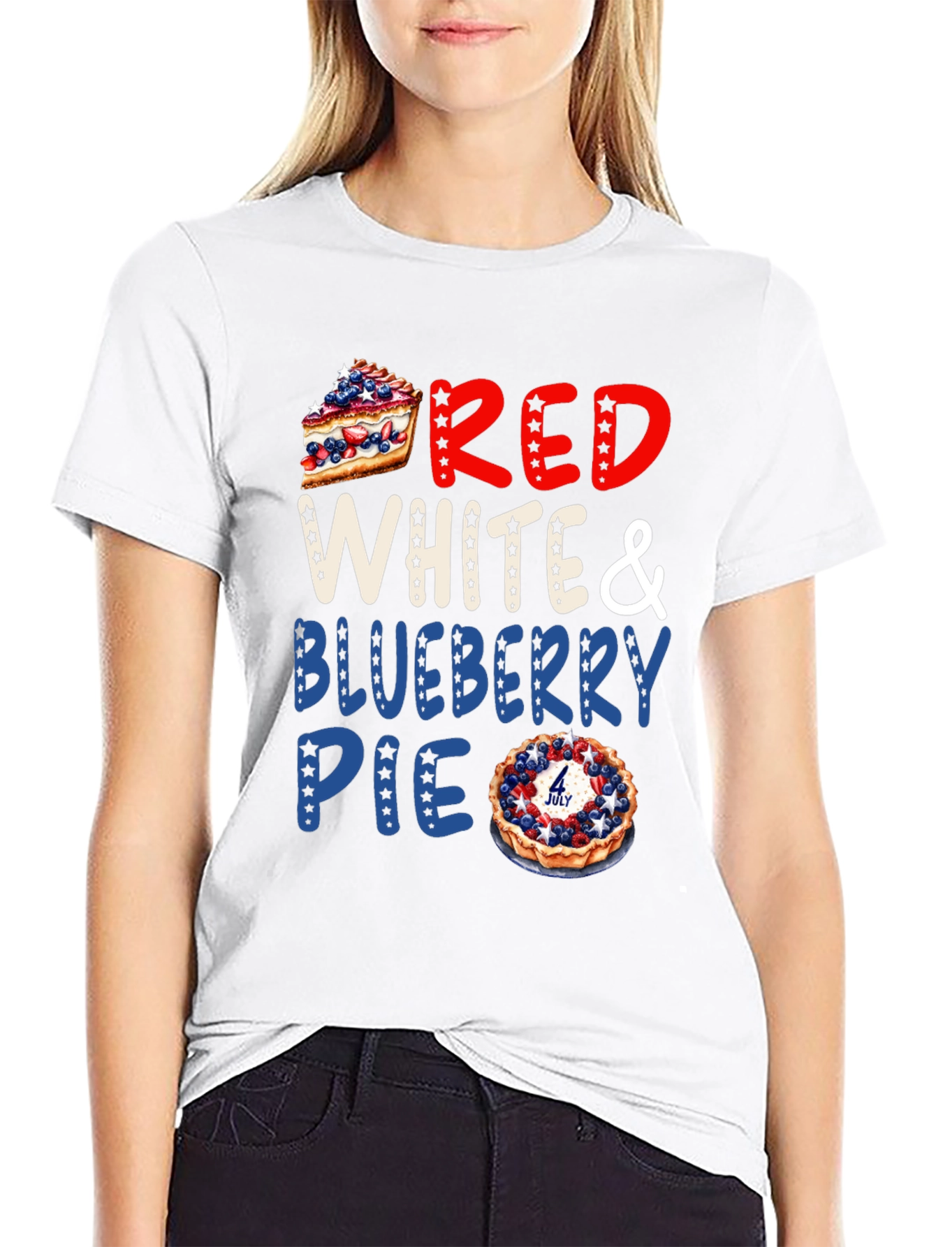 Red White & Blueberry Pie Patriotic T-Shirt