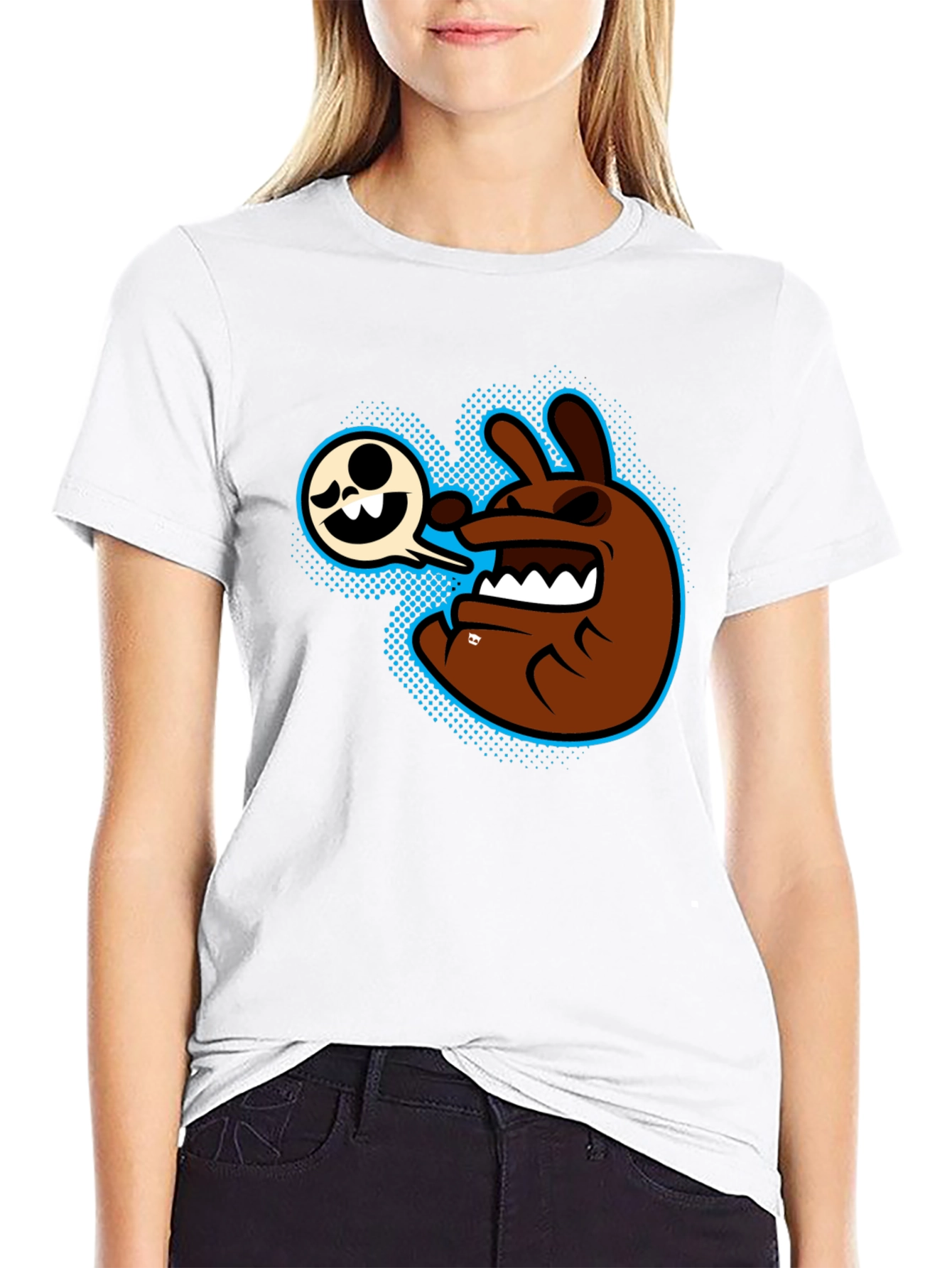 Cartoon Character Graphic T-Shirt - Mens Black Tee