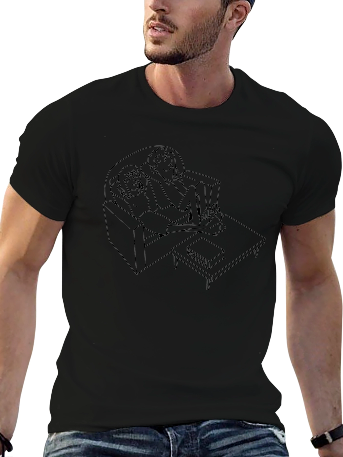 Relaxing Couch Potato Black T-Shirt