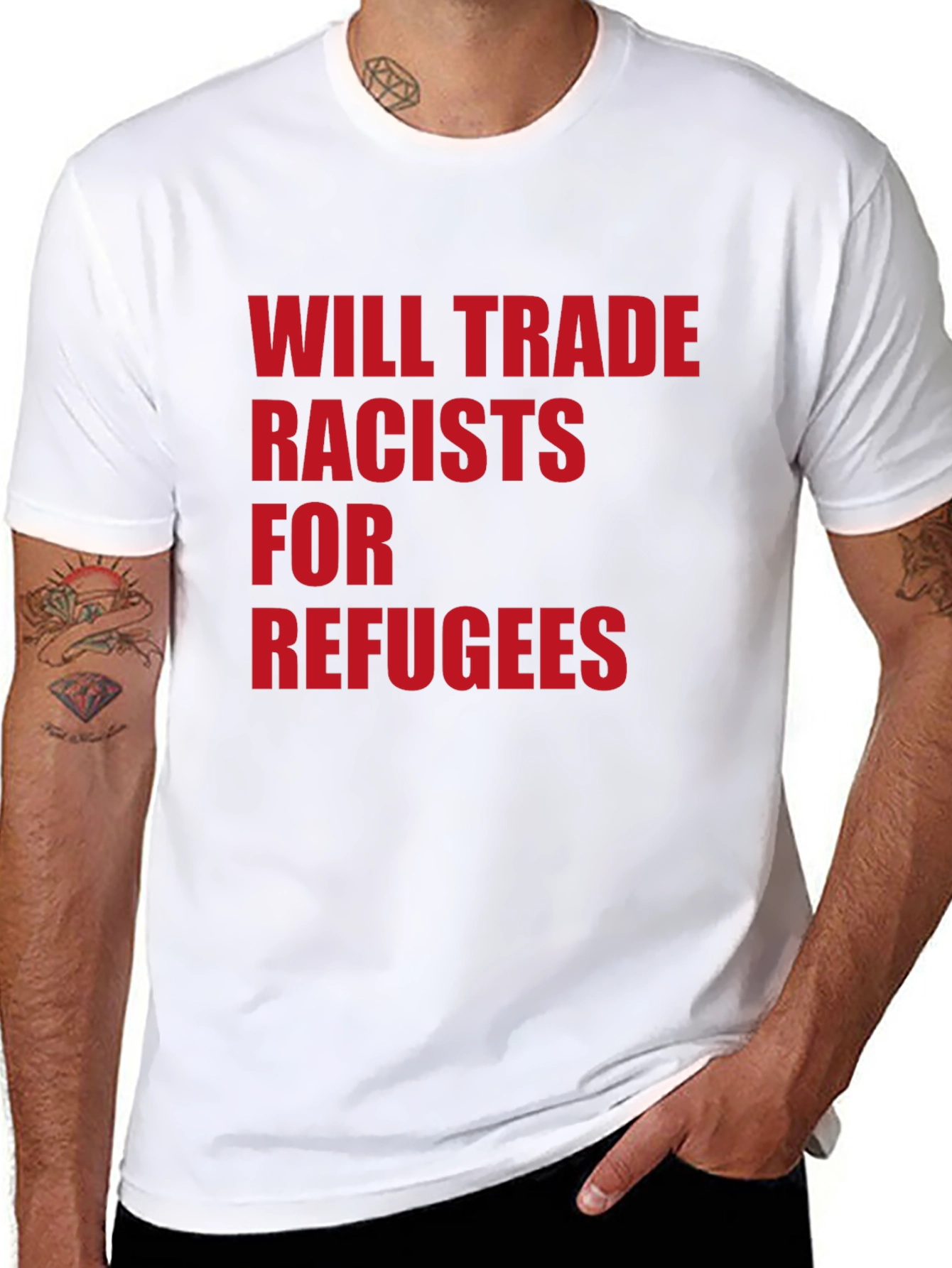 Will Trade Racists for Refugees Graphic Tee