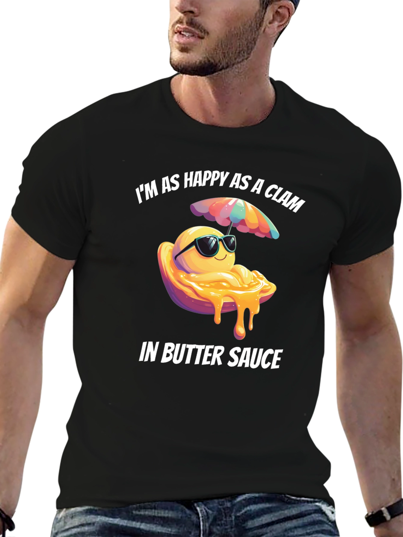 Happy Clam in Butter Sauce Graphic T-Shirt