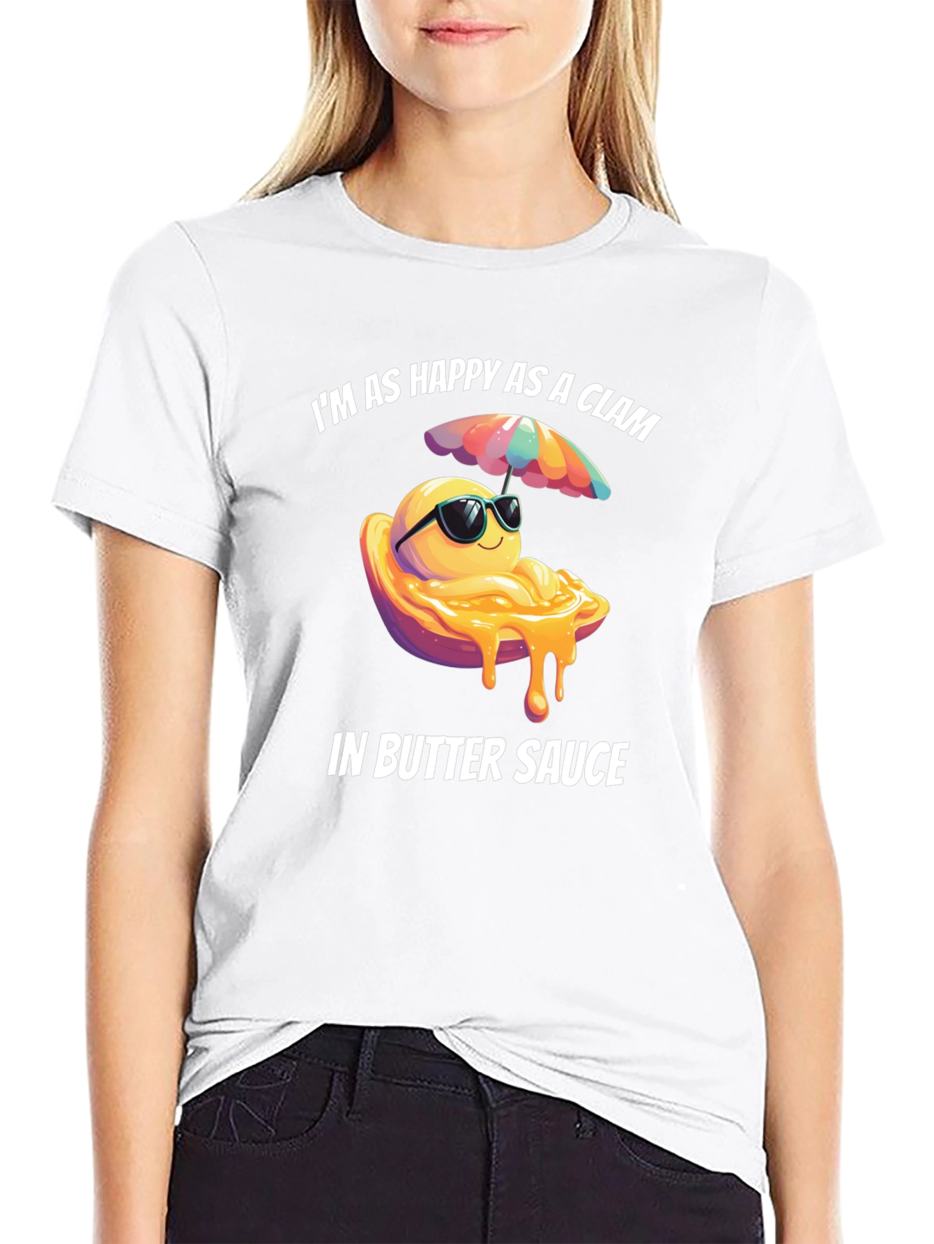 Happy Clam in Butter Sauce Graphic T-Shirt