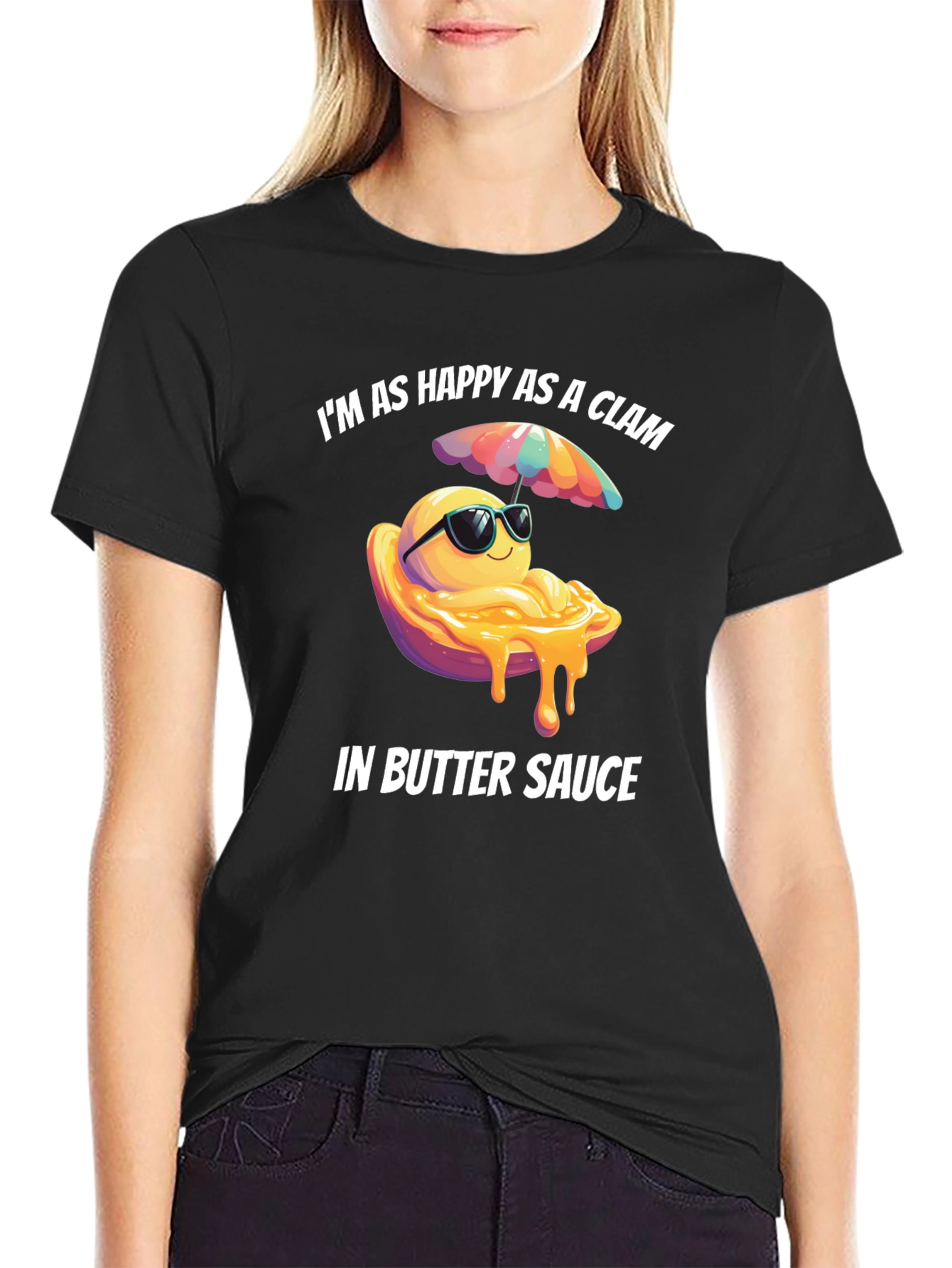 Happy Clam in Butter Sauce Graphic T-Shirt