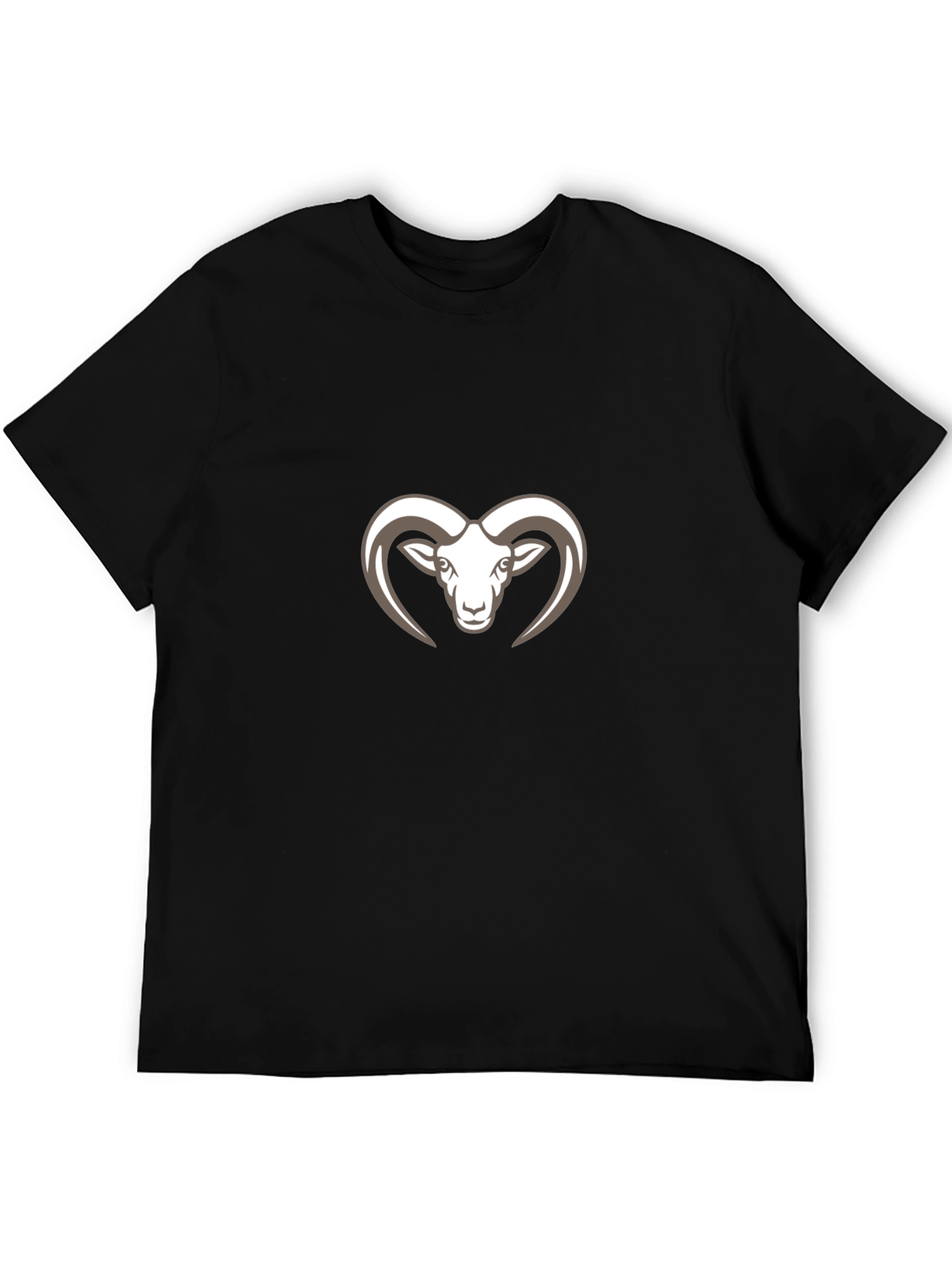 Black T-Shirt with Ram Head Graphic