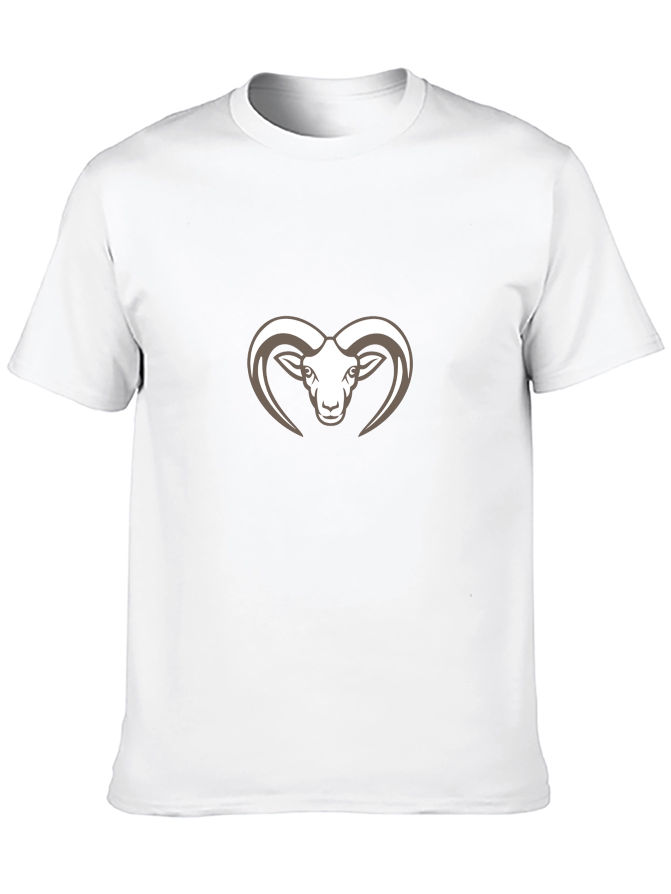 Black T-Shirt with Ram Head Graphic