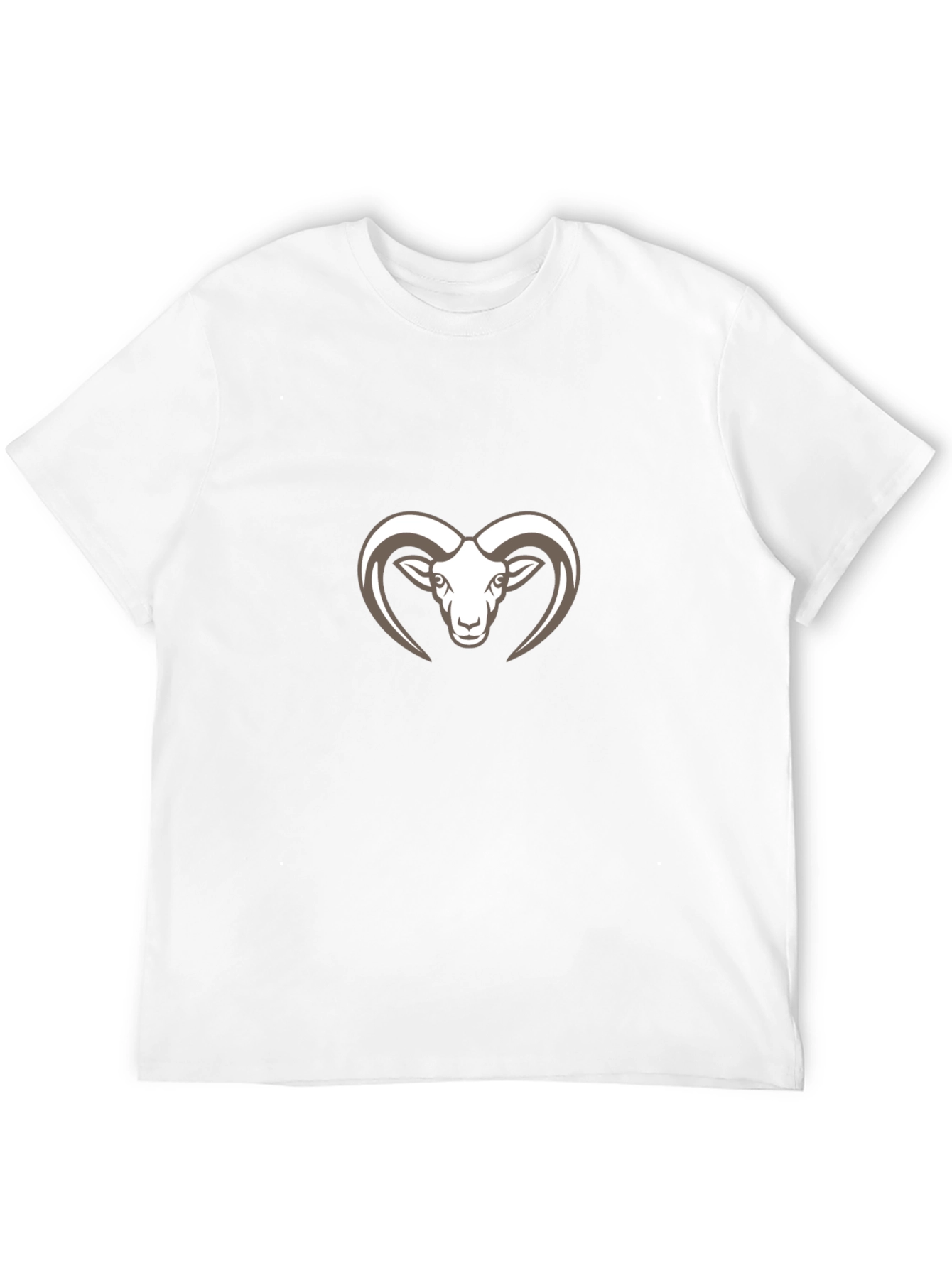Black T-Shirt with Ram Head Graphic