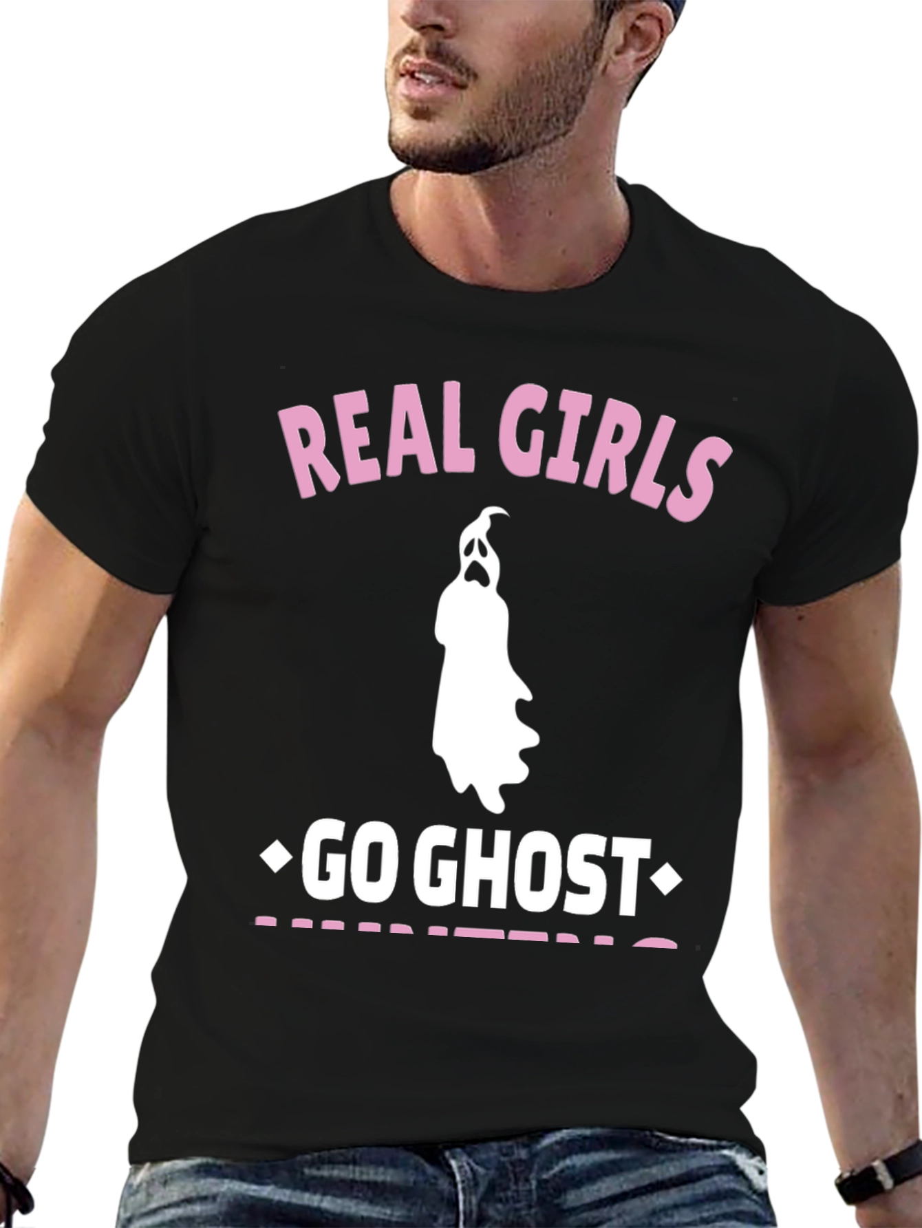 Real Girls Go Ghost Hunting T-Shirt - Black Tee