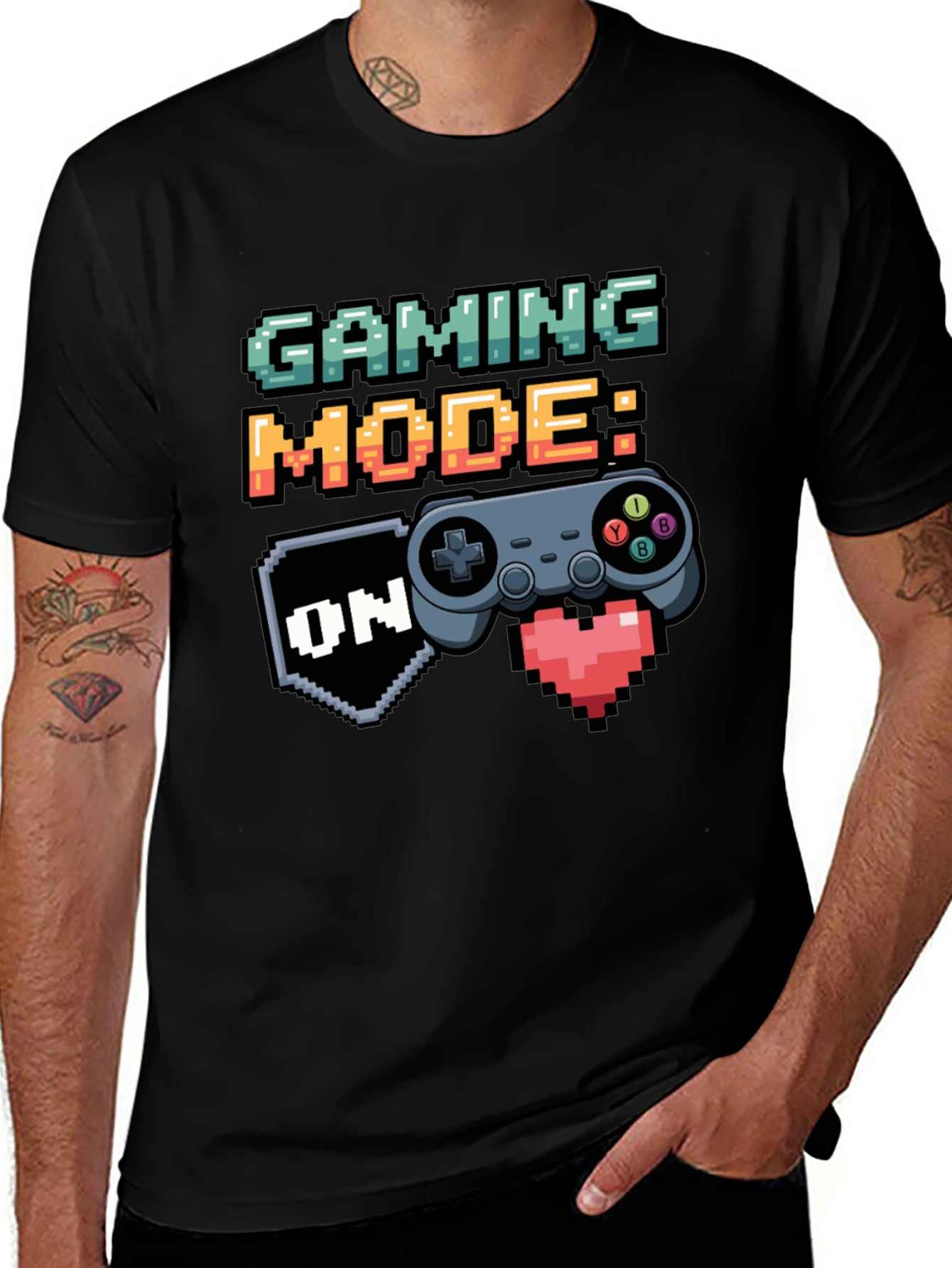 Gaming Mode On Black T-Shirt - Gamer Apparel