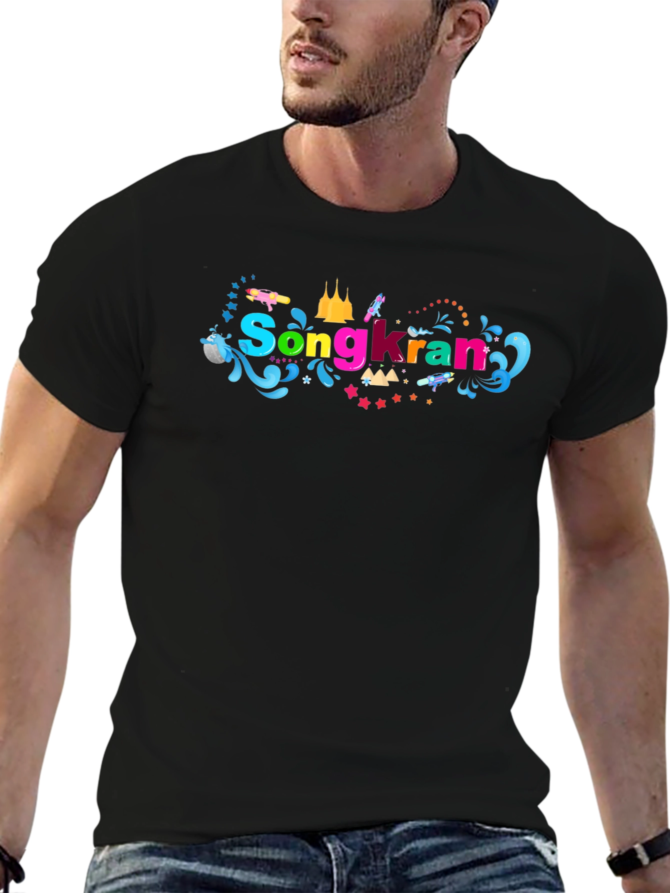 Songkran Festival Black T-Shirt