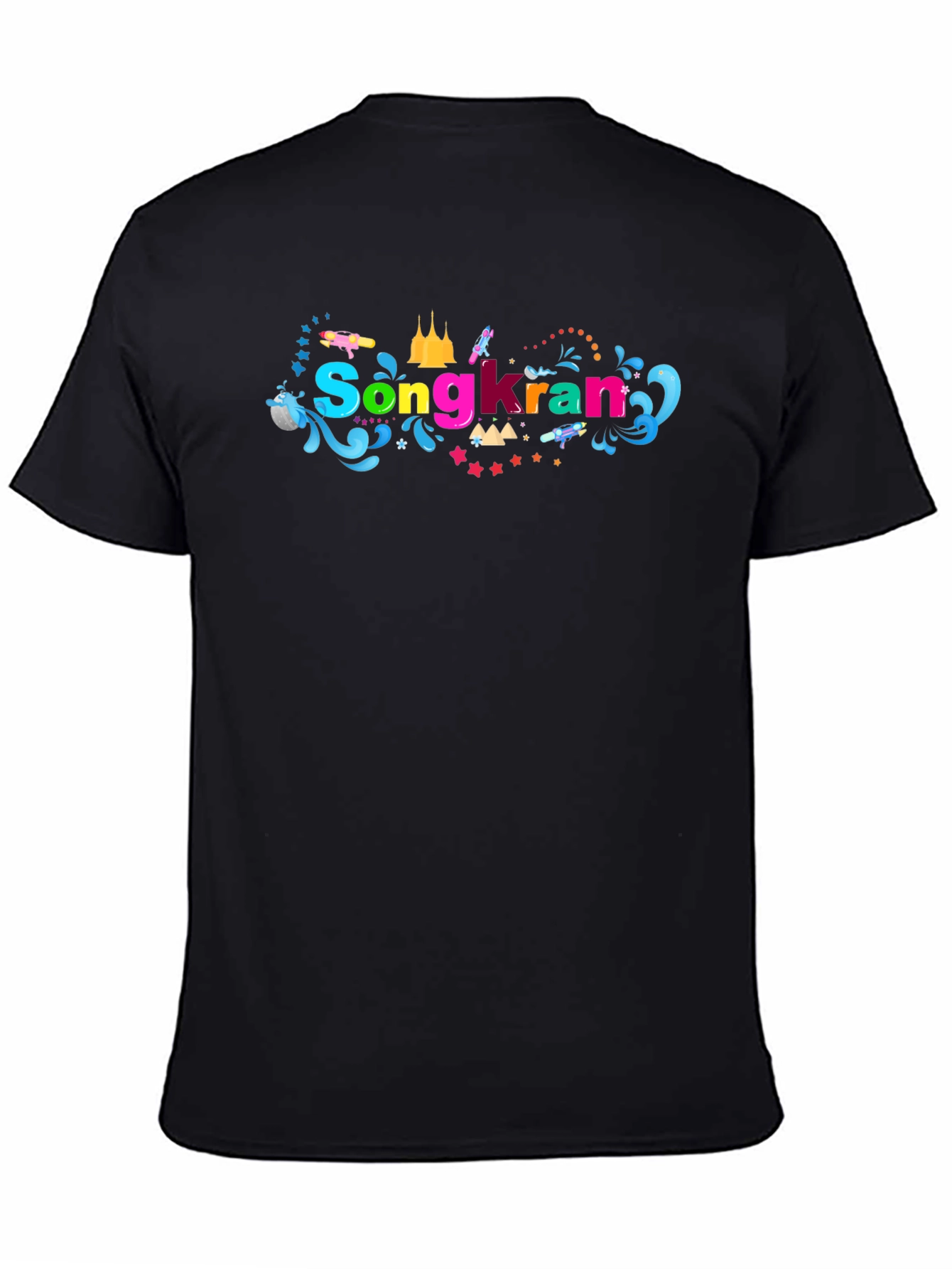 Songkran Festival Black T-Shirt