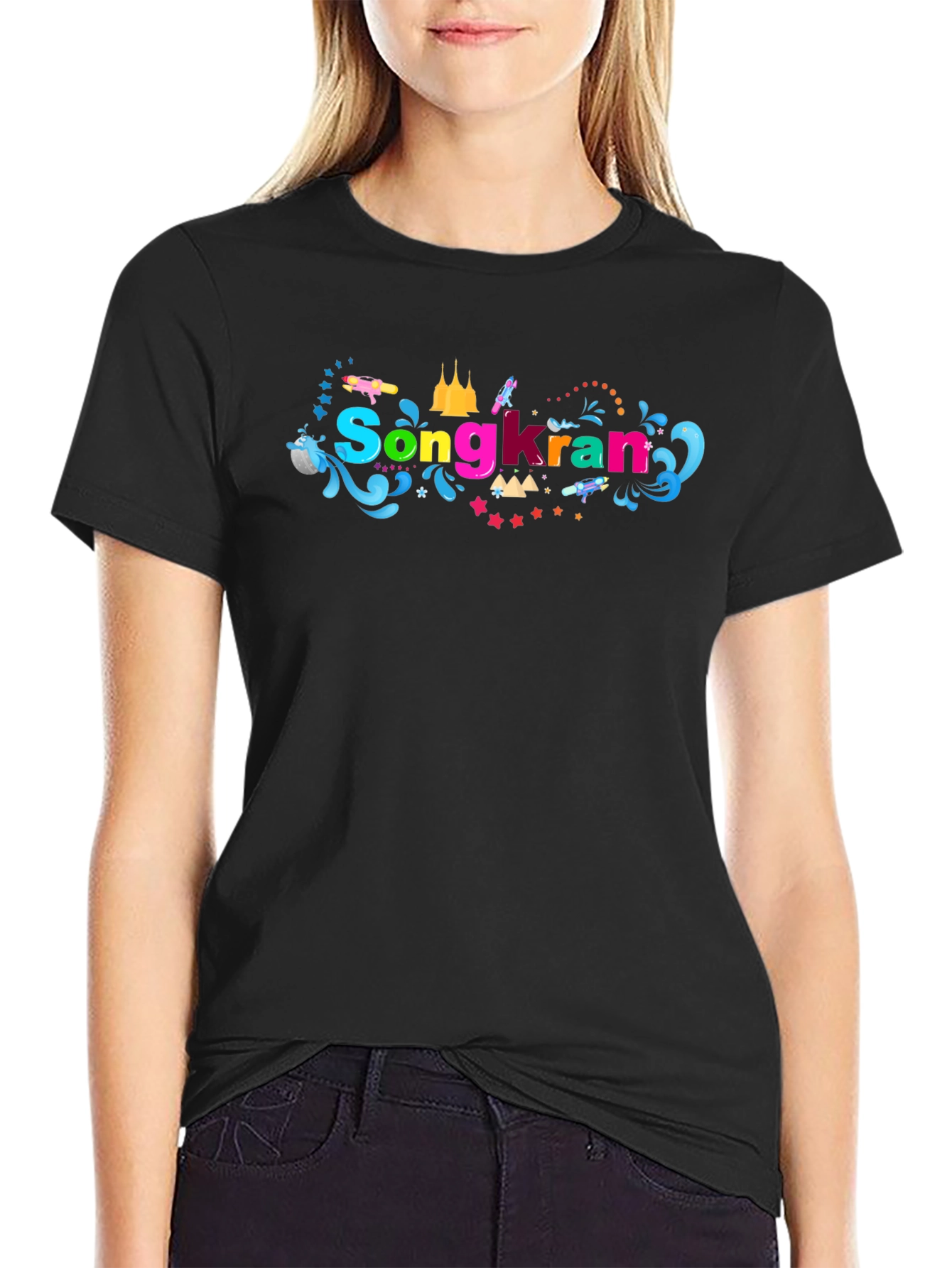 Songkran Festival Black T-Shirt