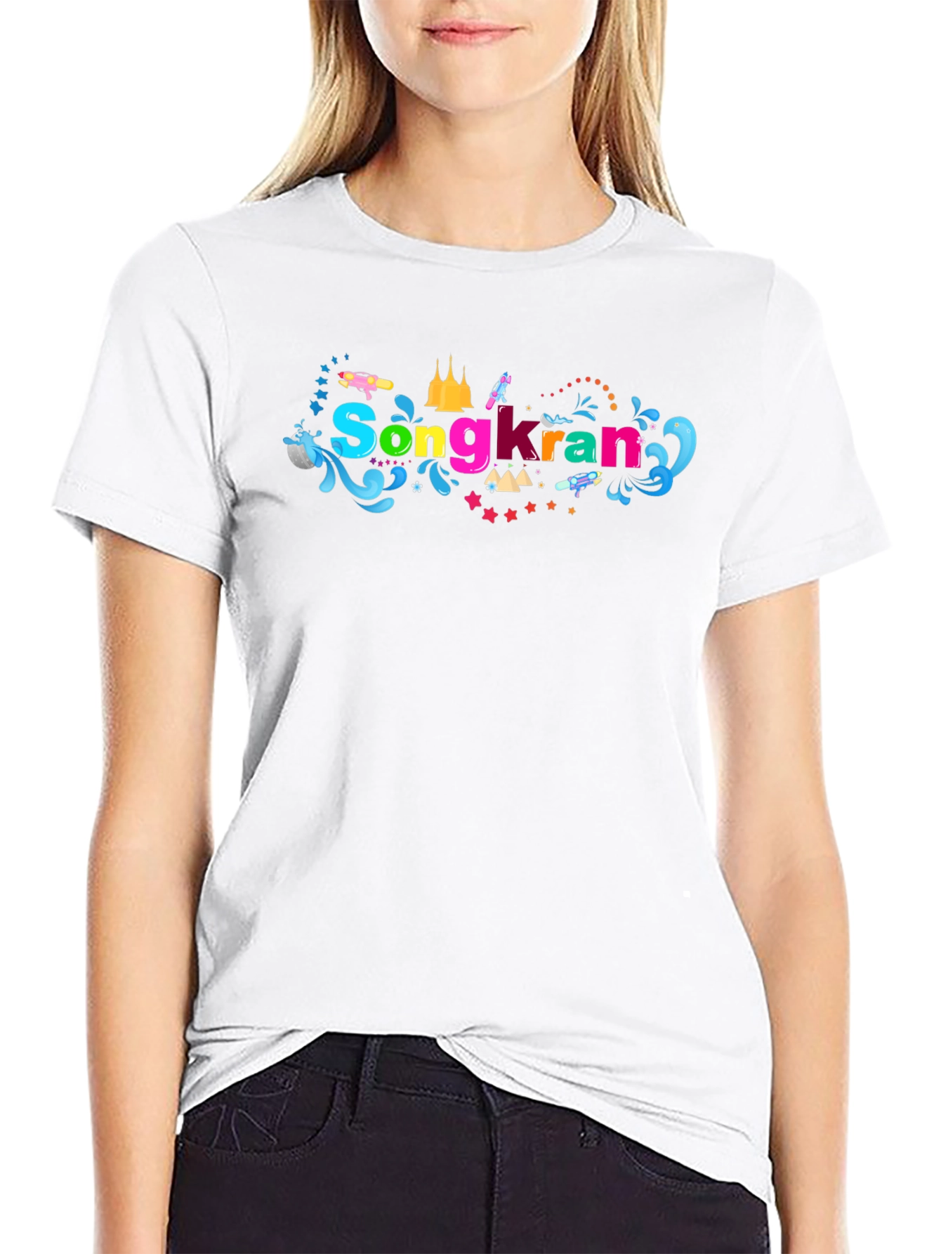Songkran Festival Black T-Shirt
