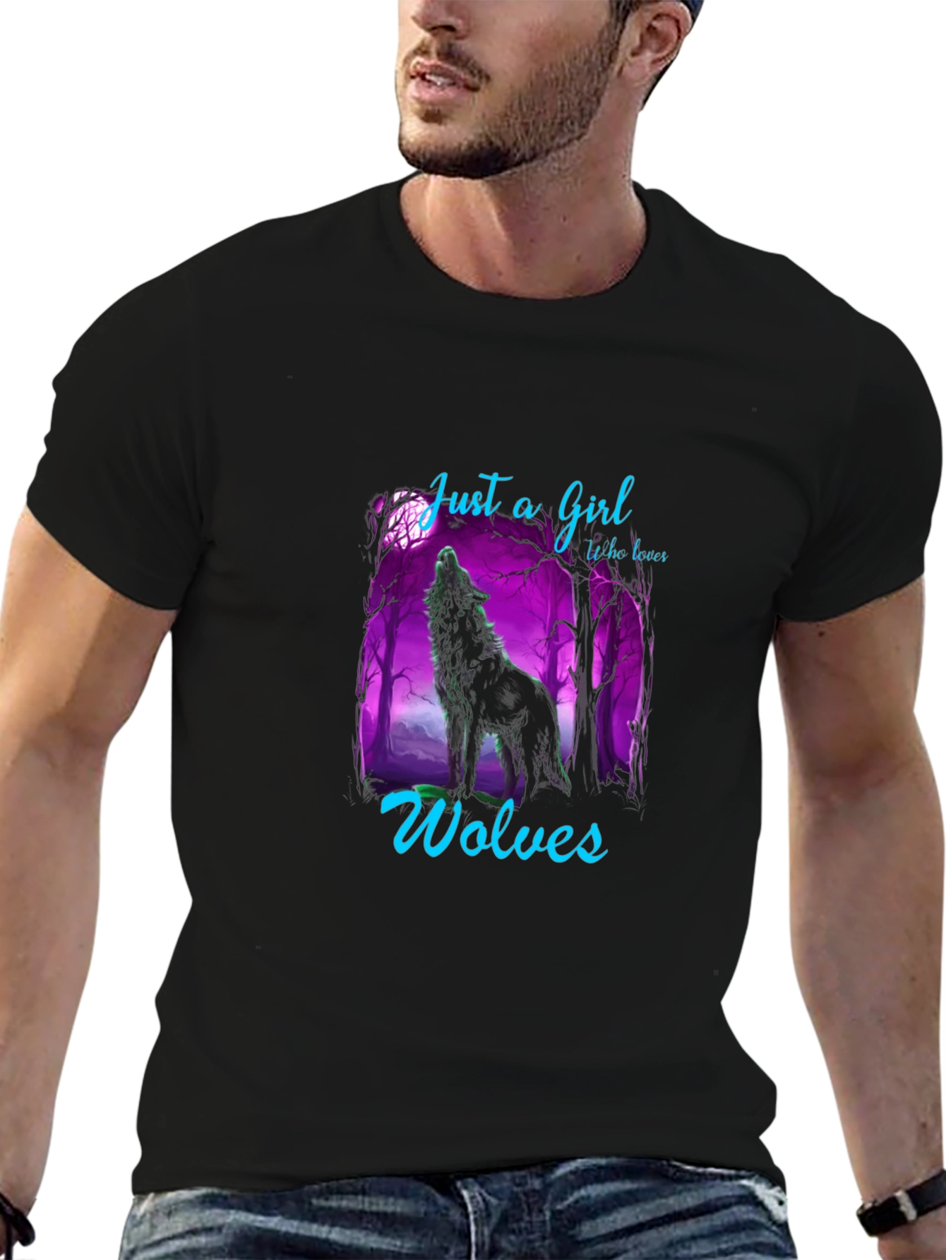 Just A Girl Who Loves Wolves Graphic T-Shirt