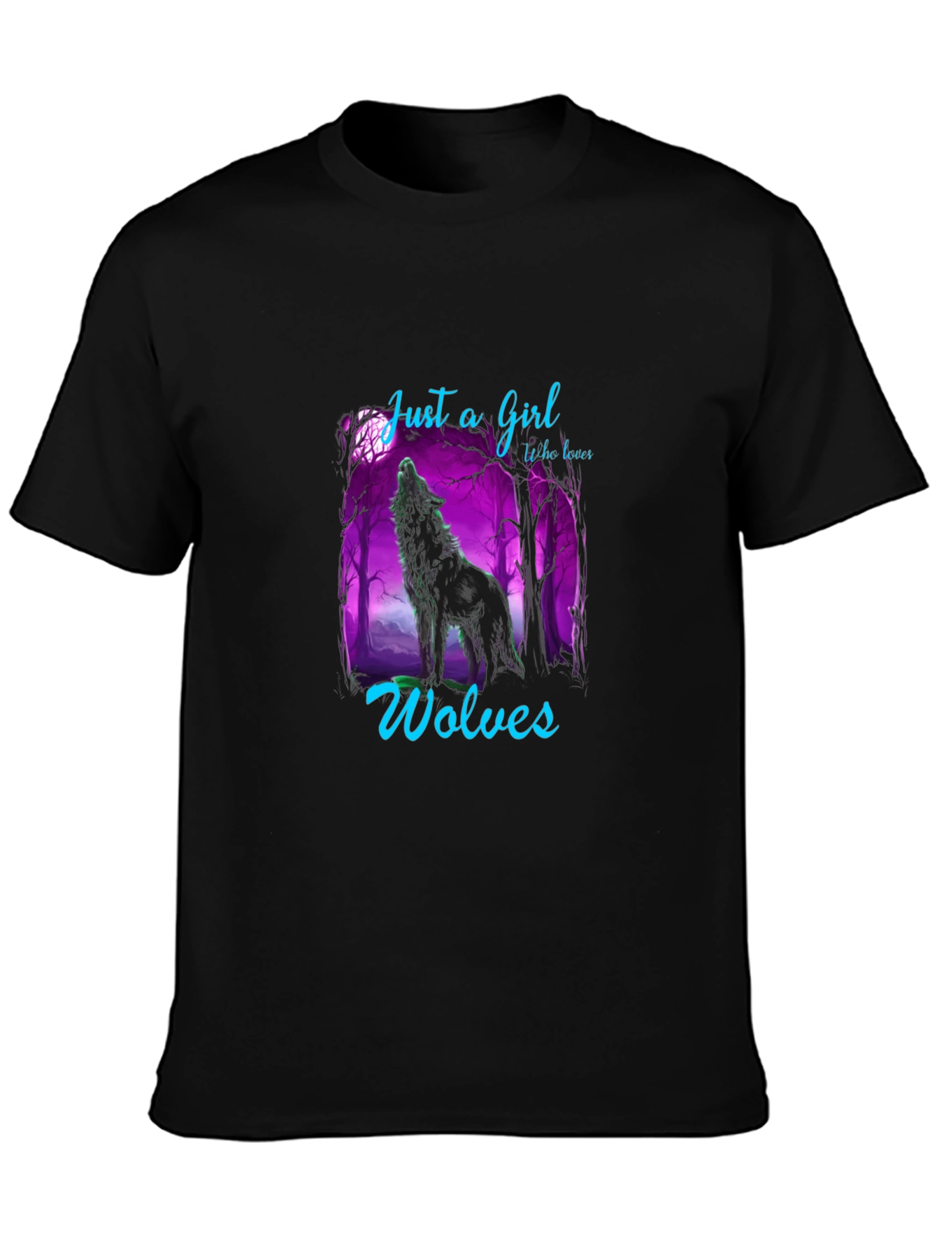 Just A Girl Who Loves Wolves Graphic T-Shirt