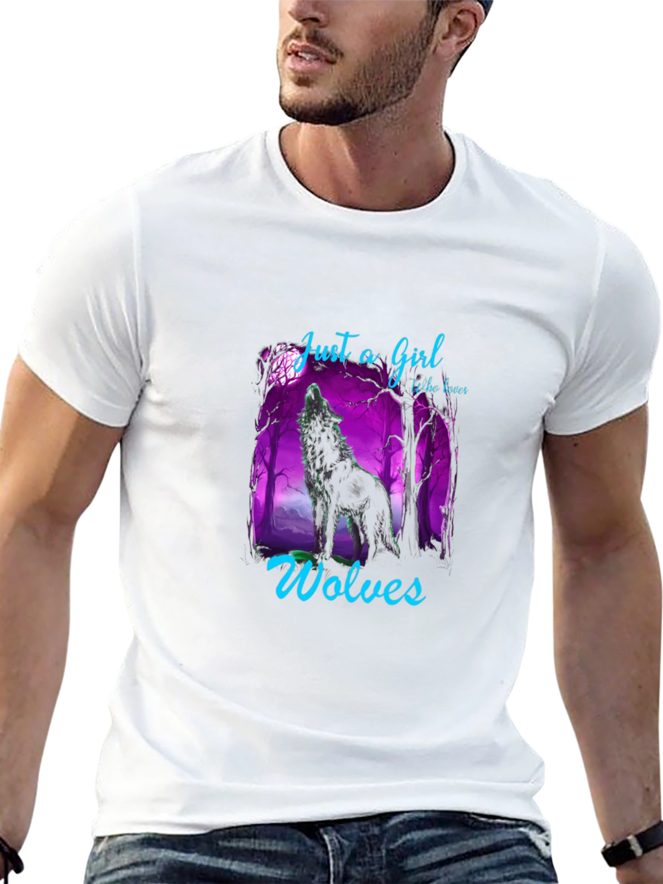 Just A Girl Who Loves Wolves Graphic T-Shirt