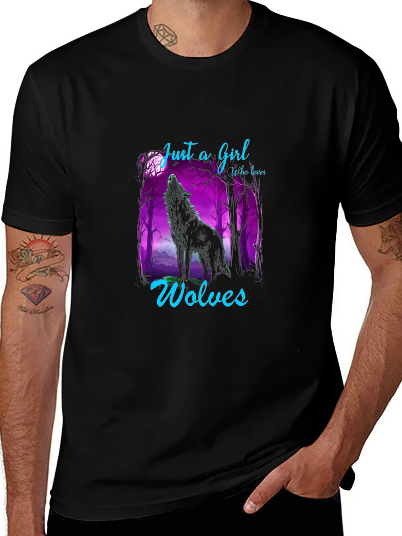 Just A Girl Who Loves Wolves Graphic T-Shirt