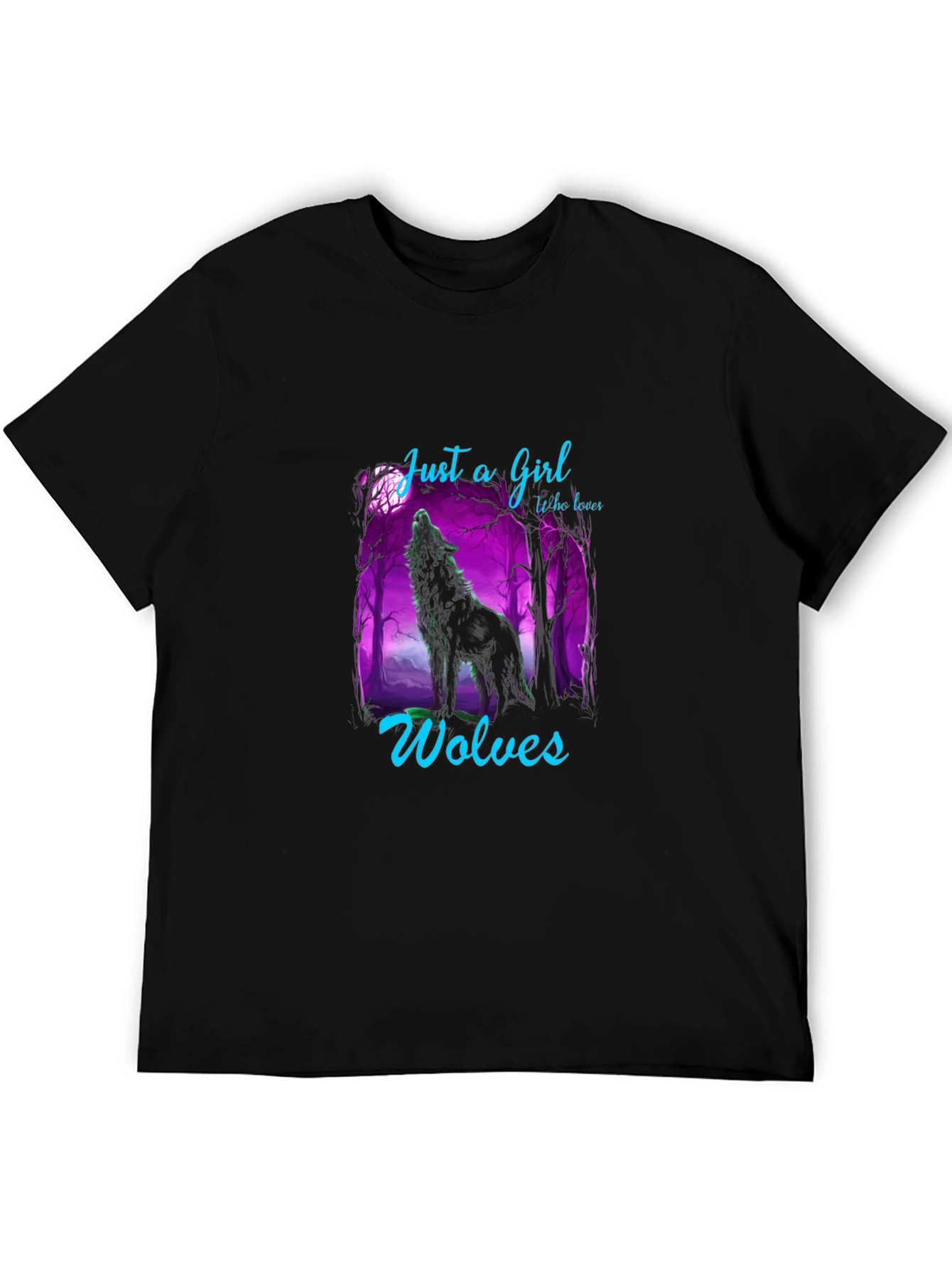 Just A Girl Who Loves Wolves Graphic T-Shirt