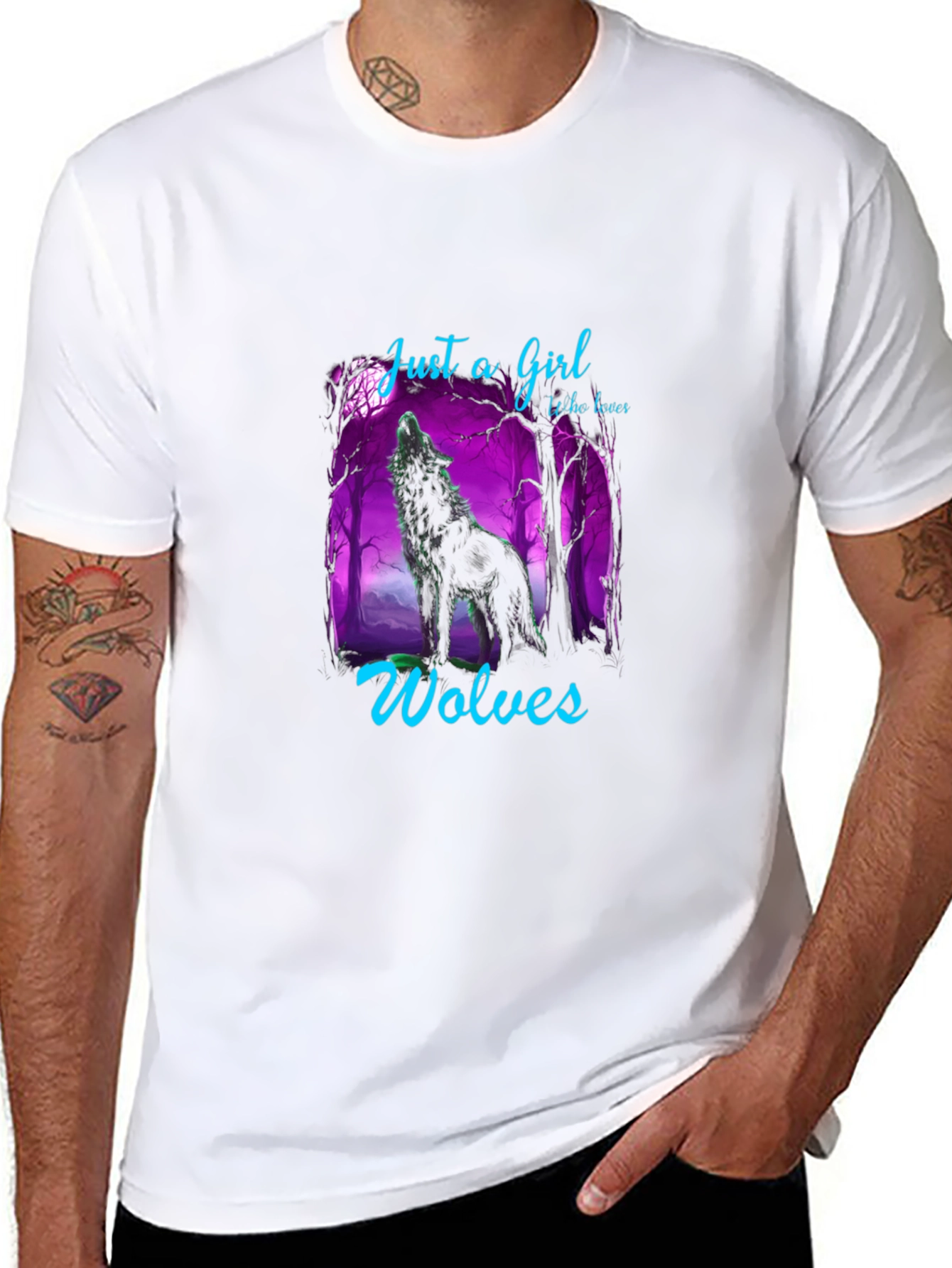 Just A Girl Who Loves Wolves Graphic T-Shirt