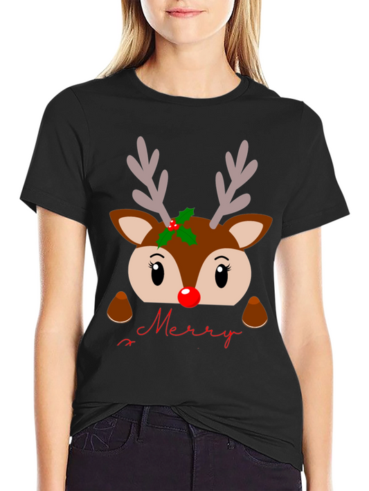 Festive Reindeer Merry Christmas T-Shirt