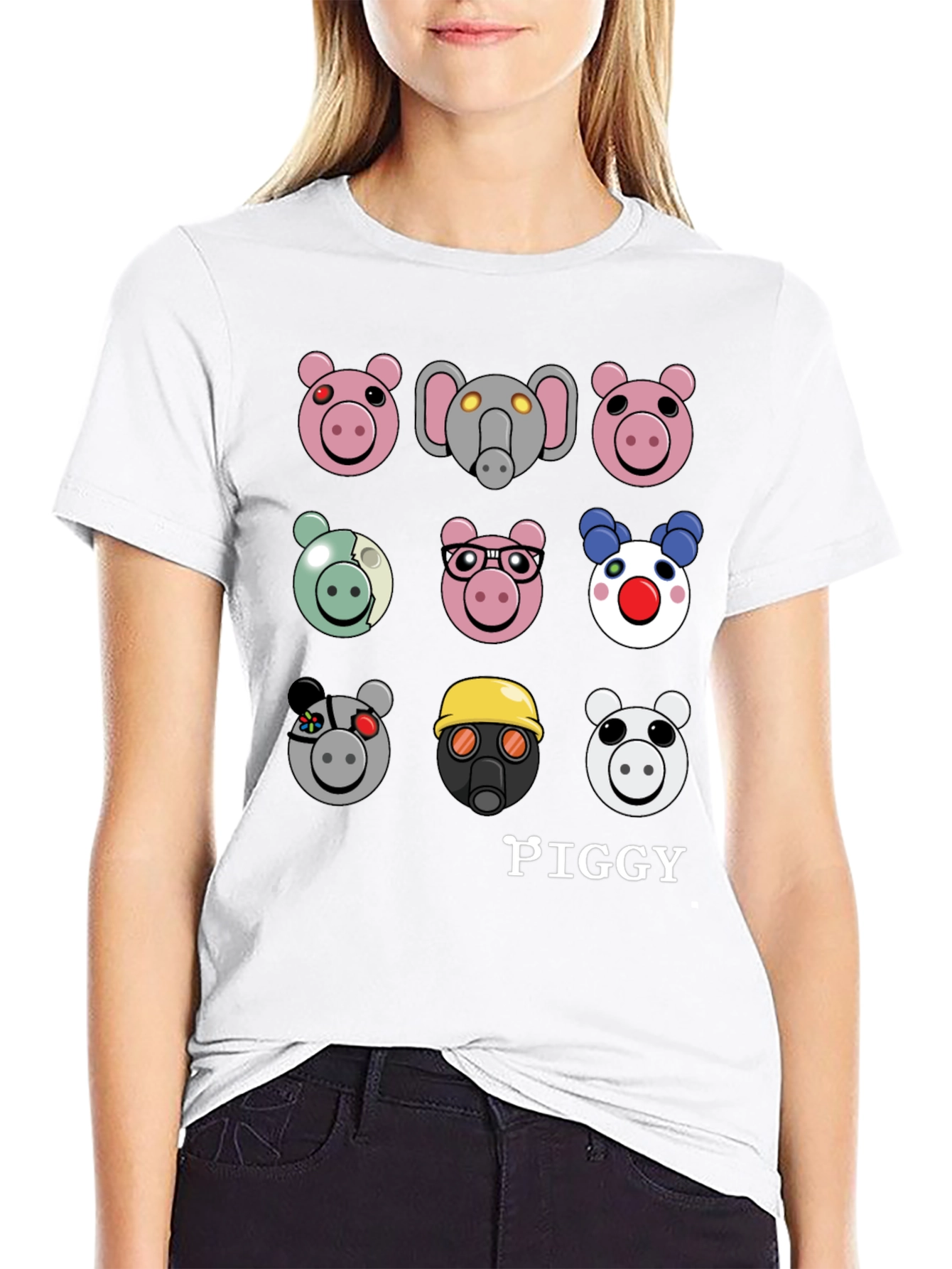 Piggy Character T-Shirt - Trendy Pig Cartoon Tee