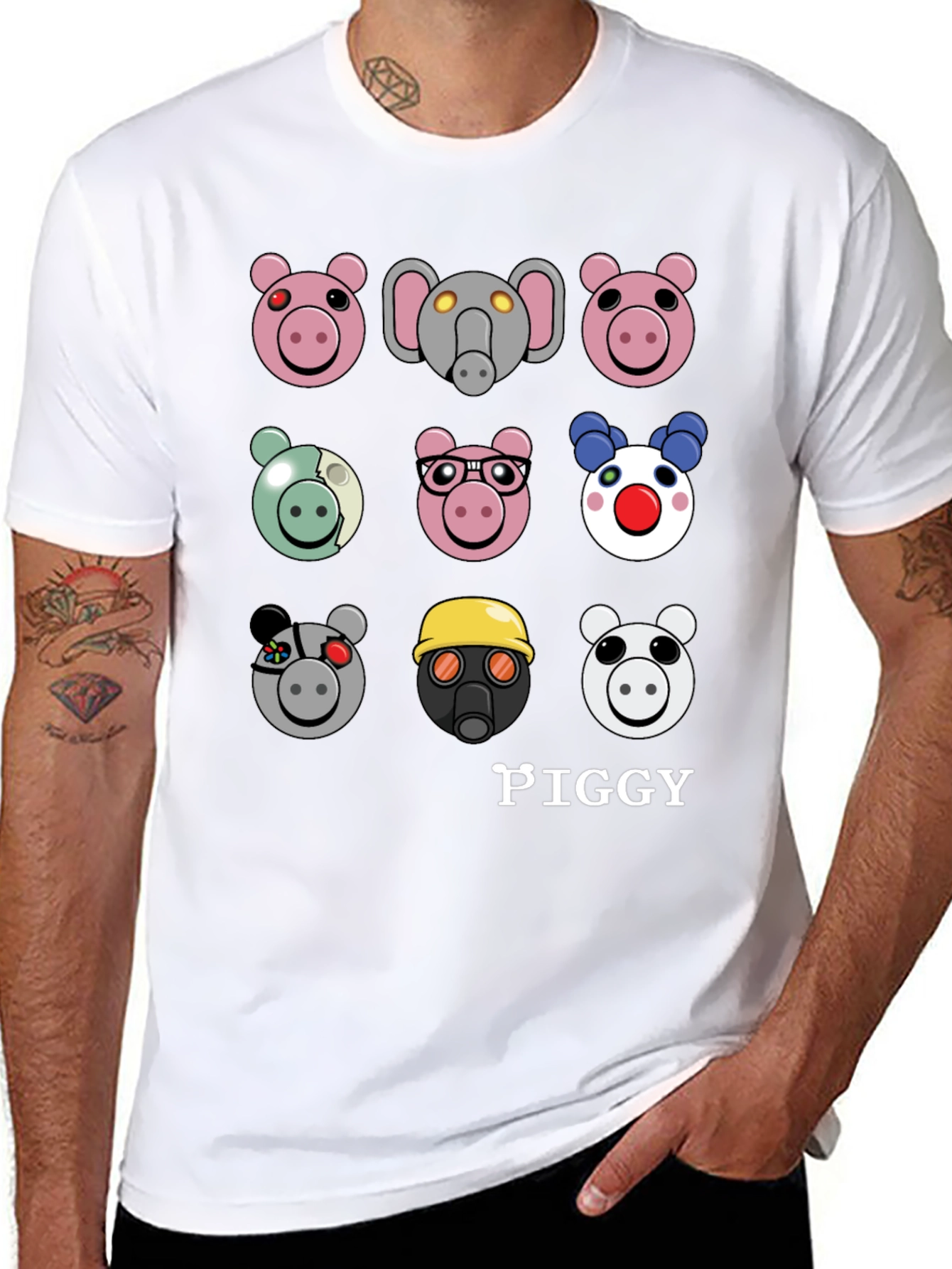 Piggy Character T-Shirt - Trendy Pig Cartoon Tee