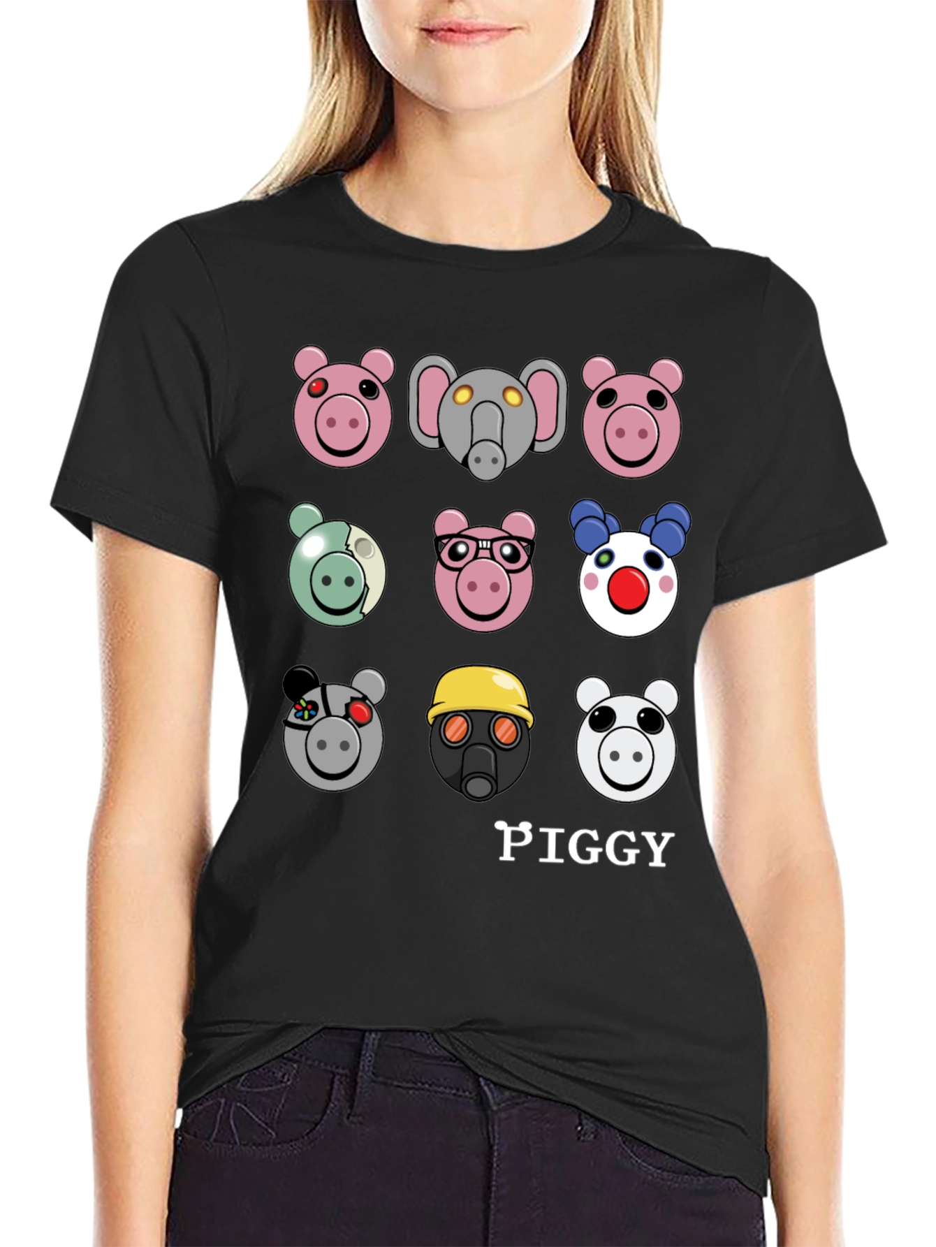 Piggy Character T-Shirt - Trendy Pig Cartoon Tee