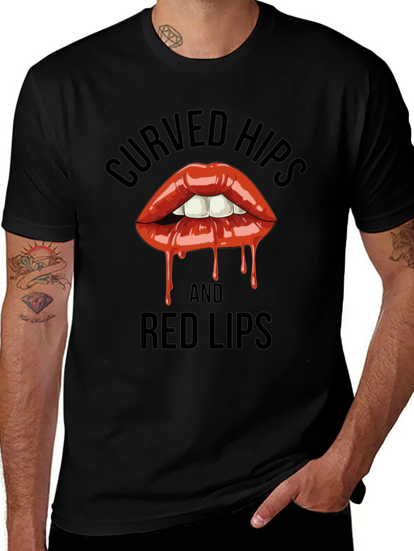 Curved Hips and Red Lips Graphic T-Shirt