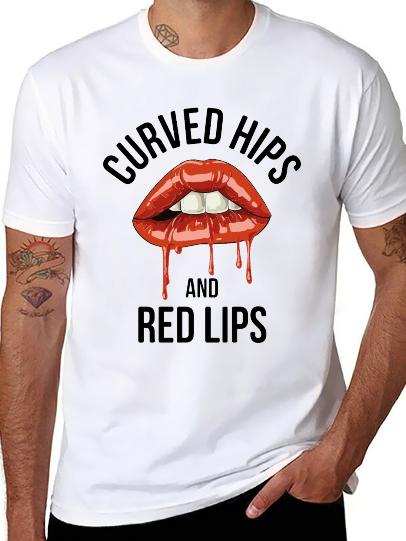 Curved Hips and Red Lips Graphic T-Shirt