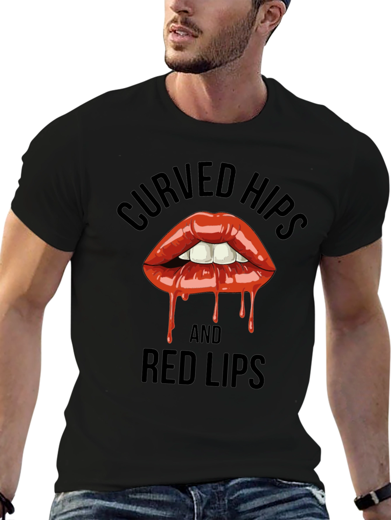 Curved Hips and Red Lips Graphic T-Shirt