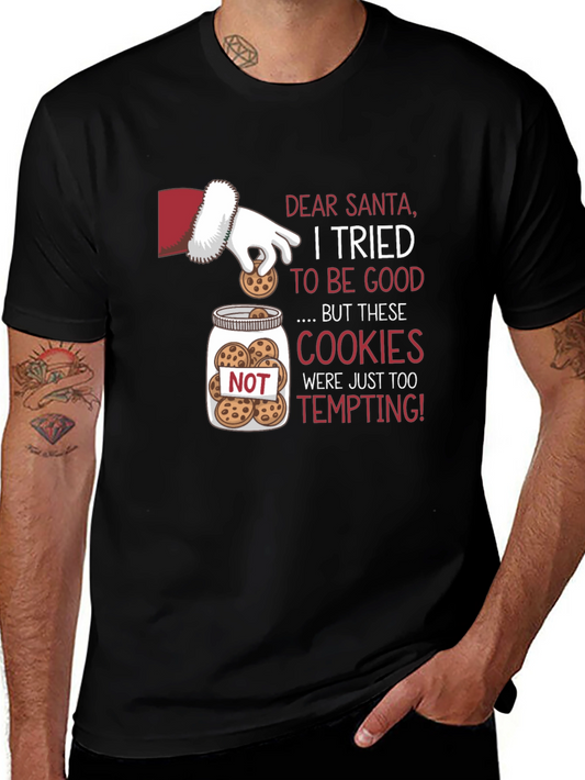 Santas Cookie Temptation Graphic T-Shirt