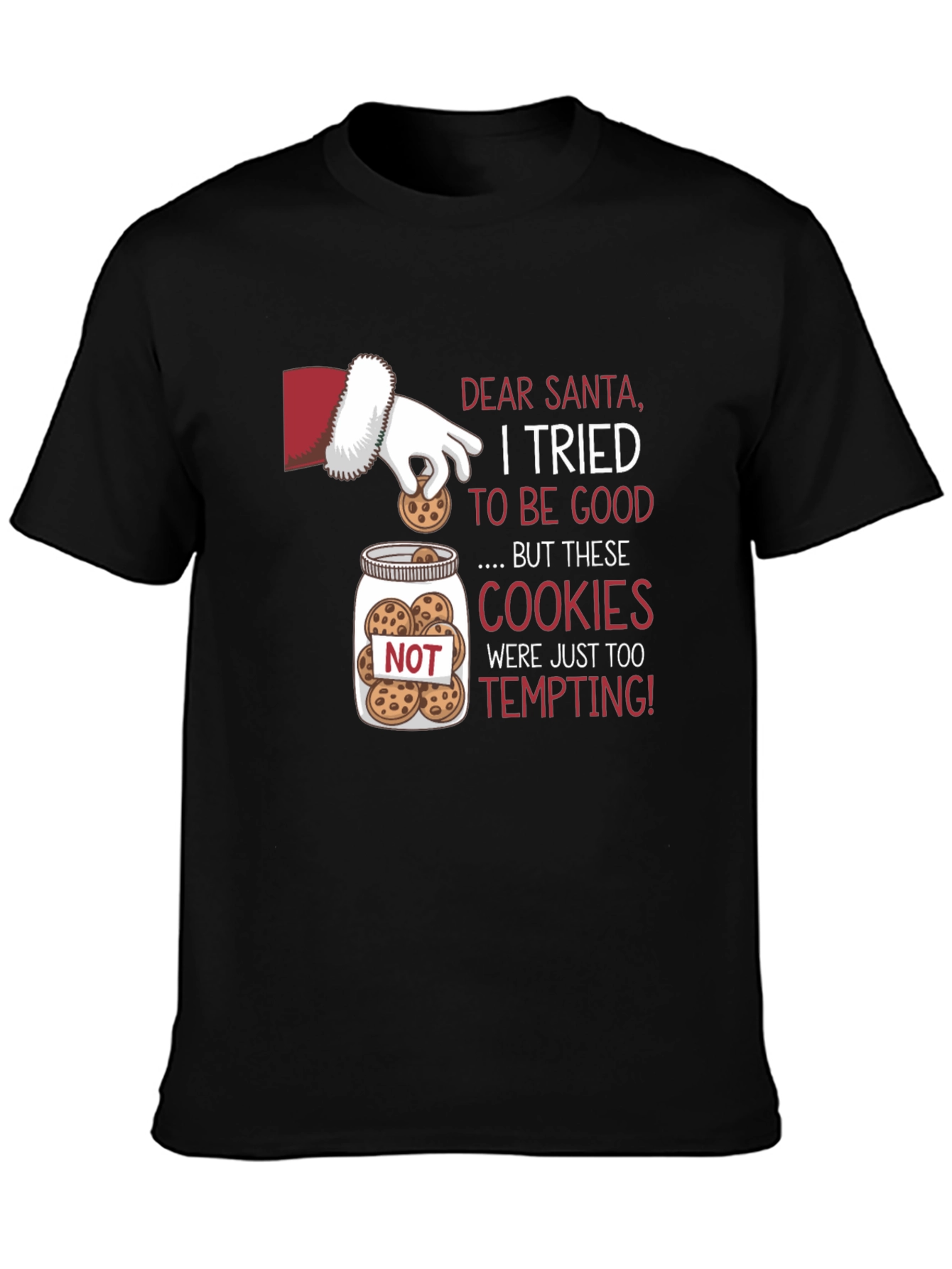 Santas Cookie Temptation Graphic T-Shirt