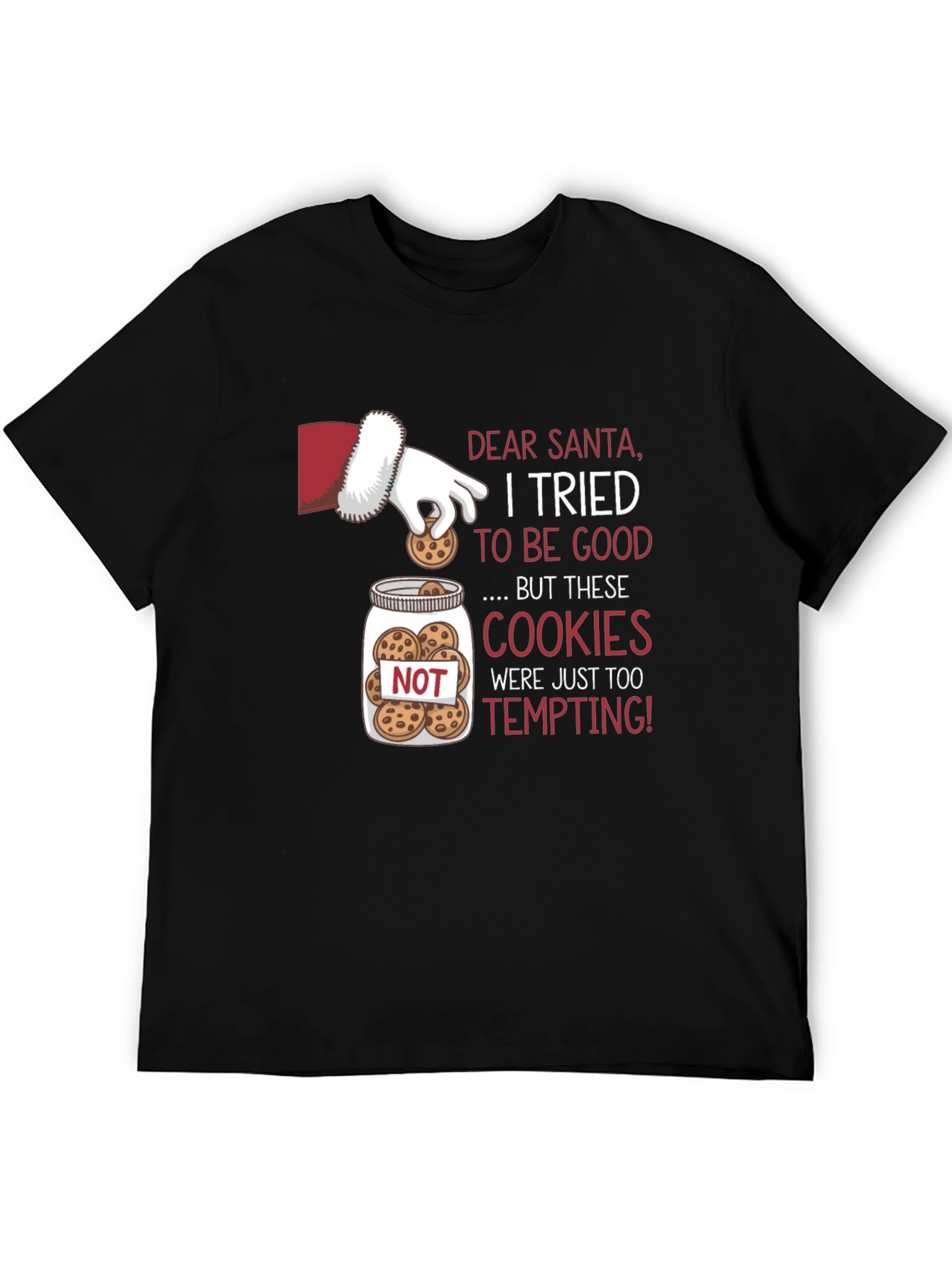 Santas Cookie Temptation Graphic T-Shirt