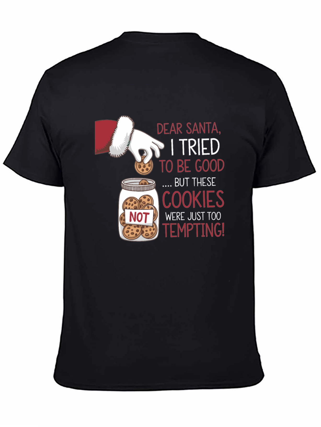 Santas Cookie Temptation Graphic T-Shirt