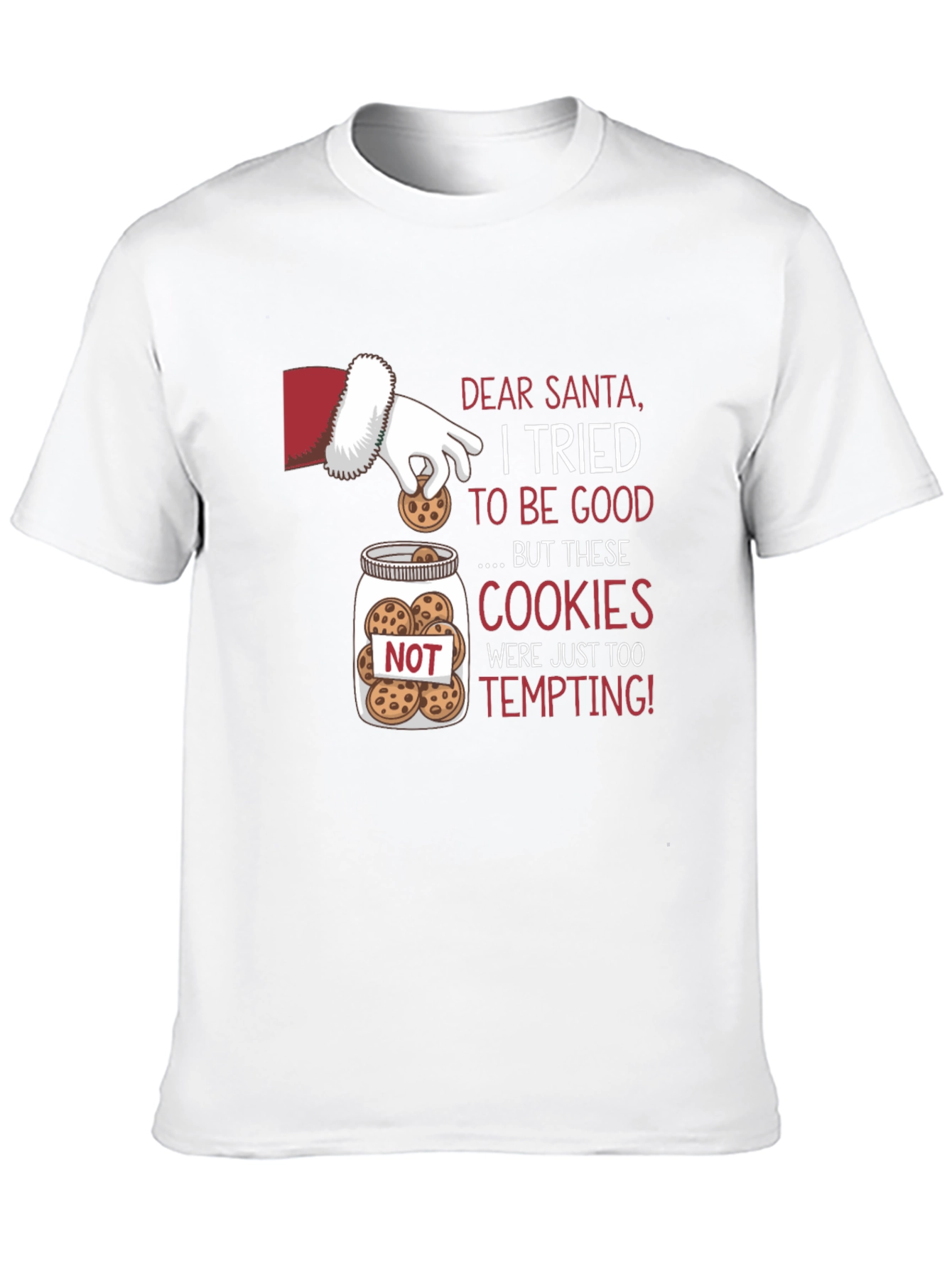 Santas Cookie Temptation Graphic T-Shirt