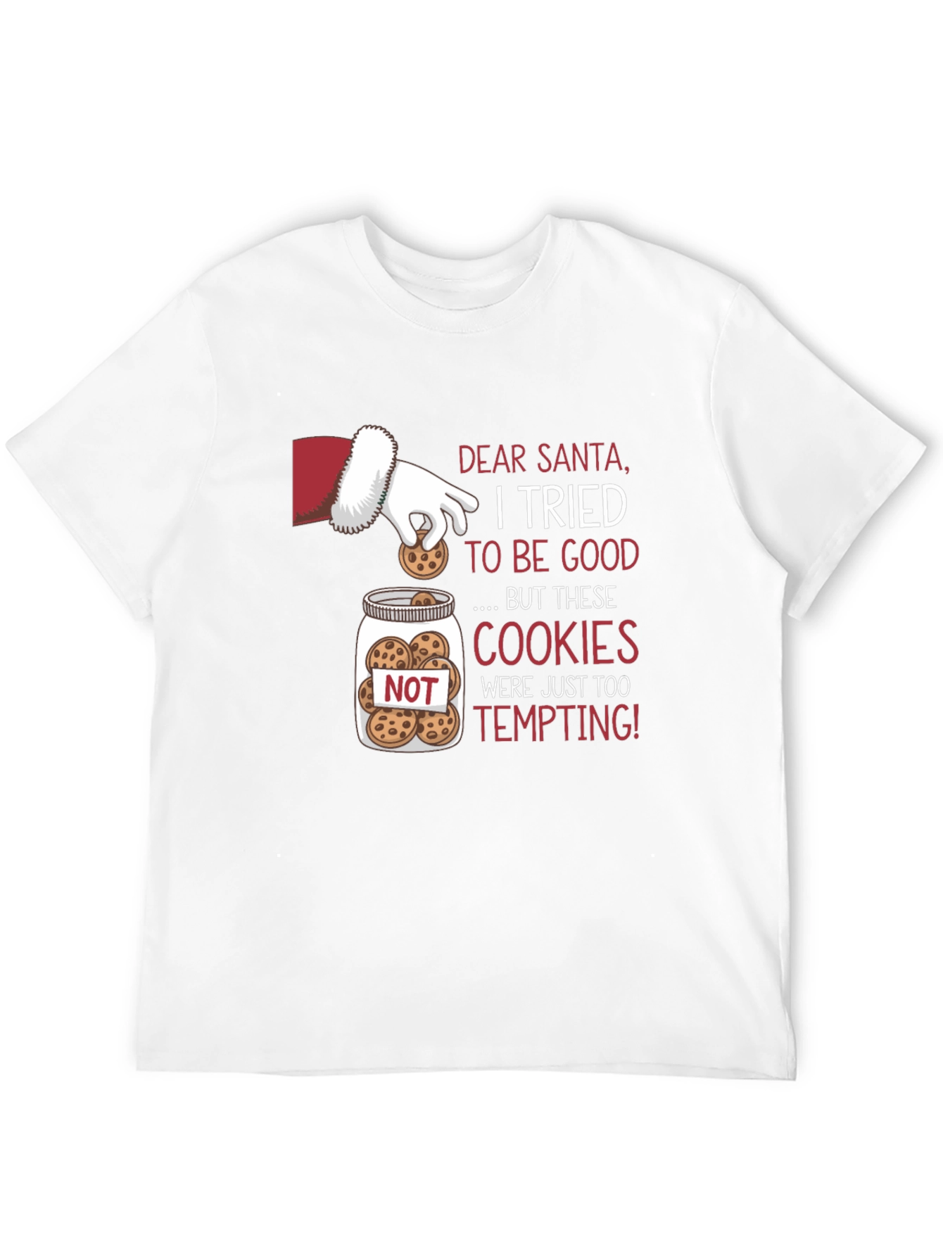 Santas Cookie Temptation Graphic T-Shirt