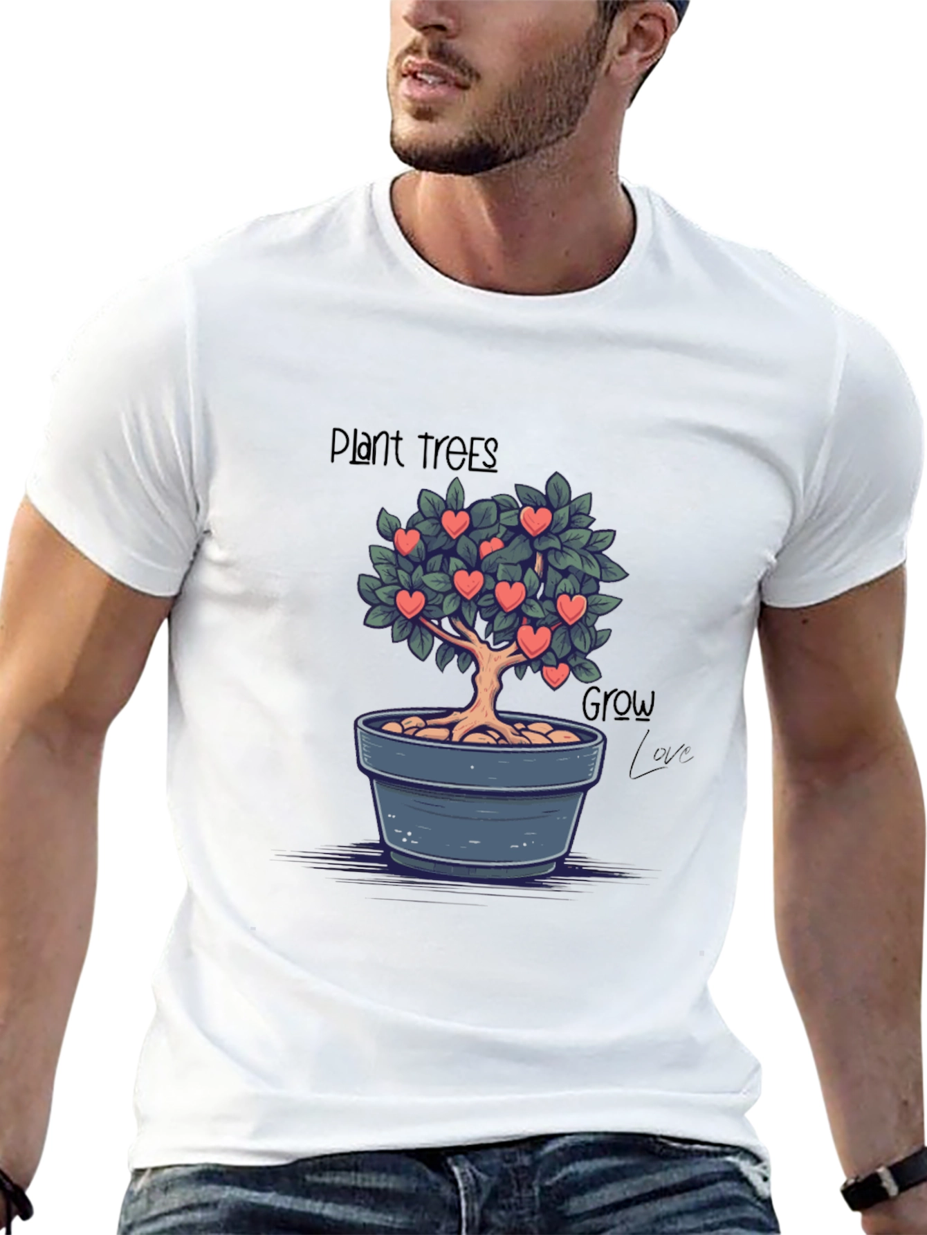 Plant Trees Grow Love Graphic T-Shirt