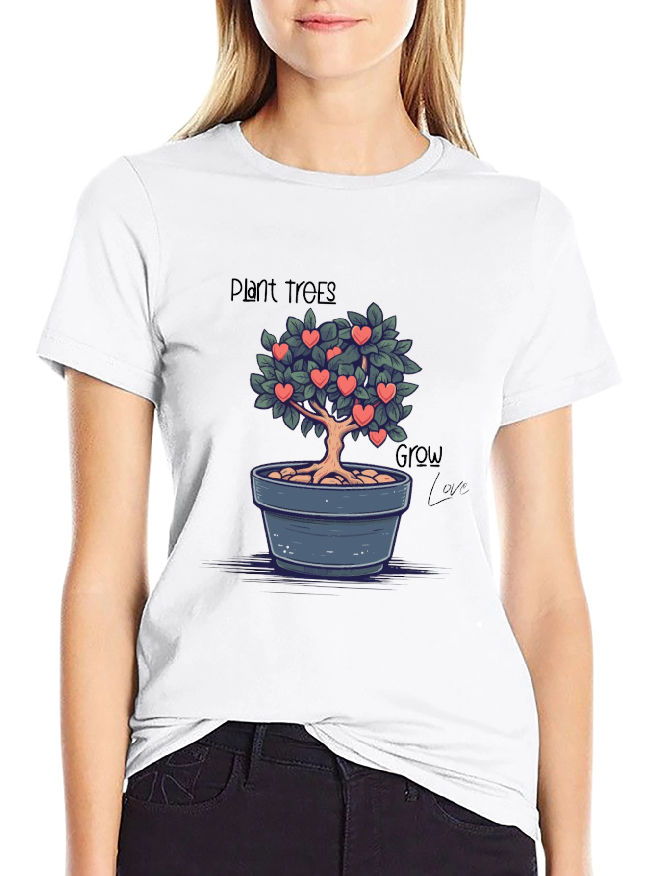 Plant Trees Grow Love Graphic T-Shirt