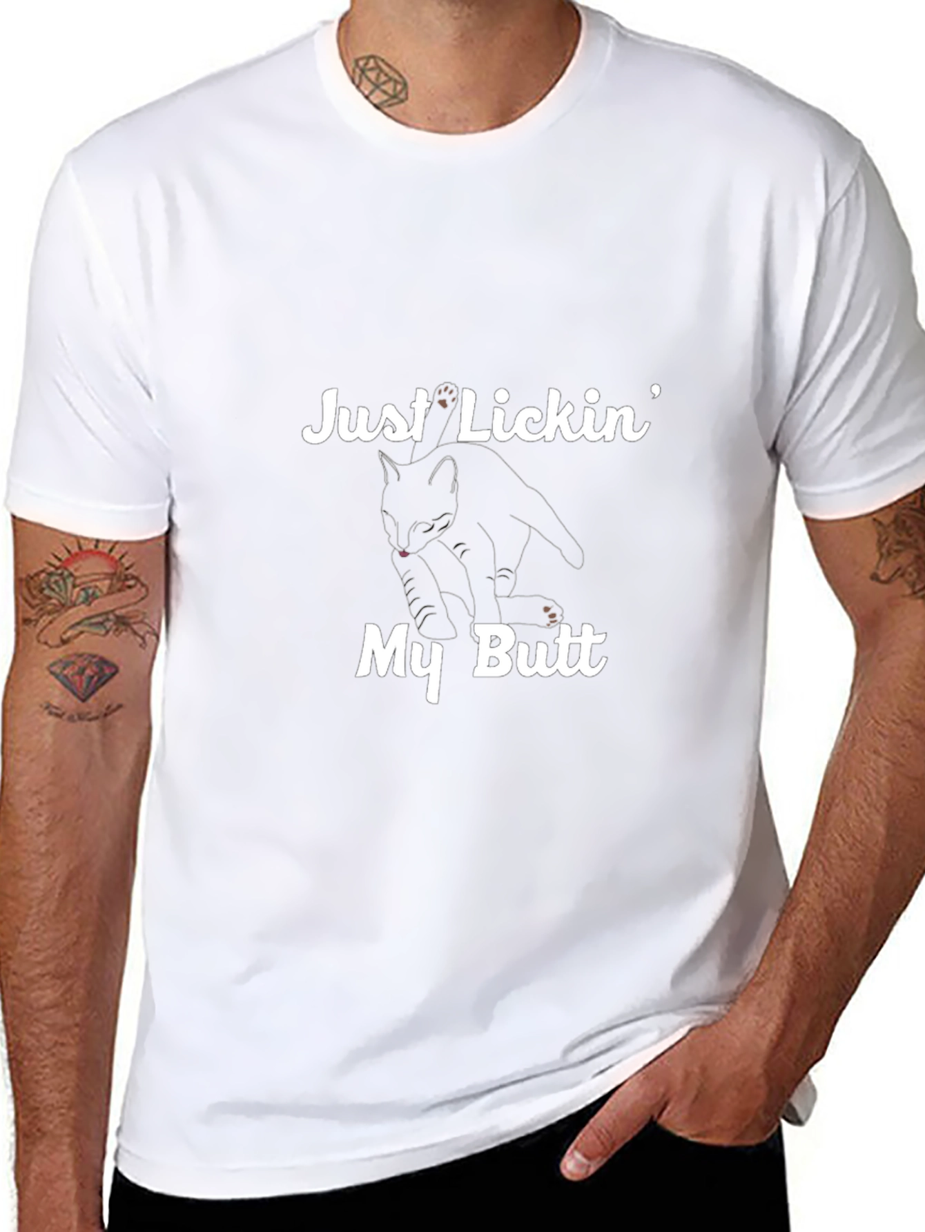 Just Lickin My Butt Black Graphic Tee